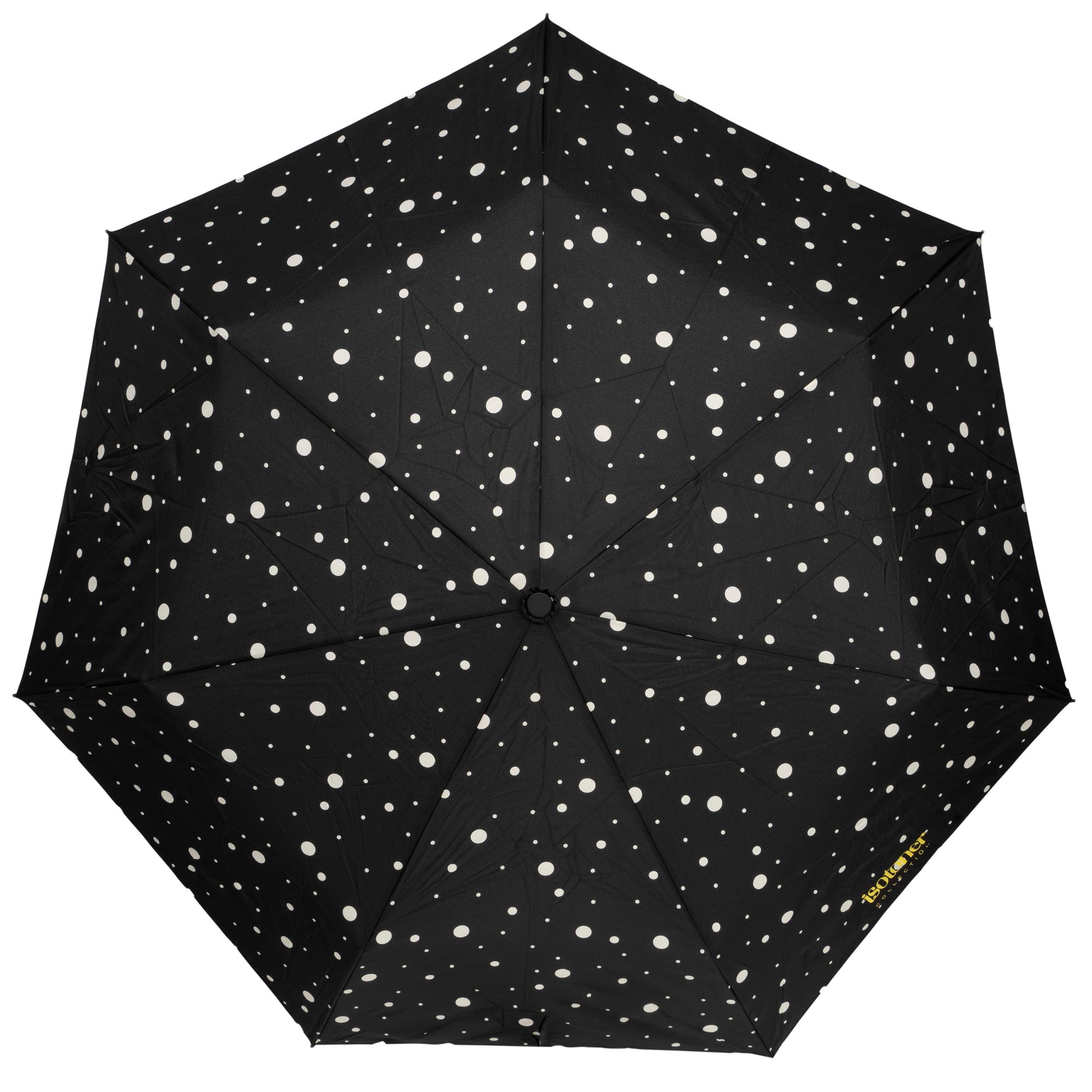 isotoner-parapluie-auto-pois-noir-jaune-ultra-d-perlant image 3