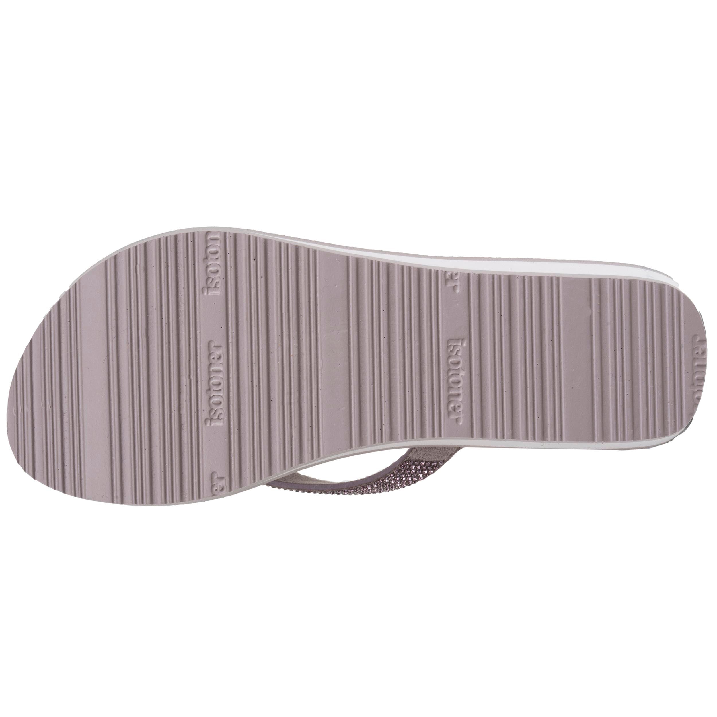 isotoner-tongs-femme-talon-paillettes-taupe-4-cm image 4