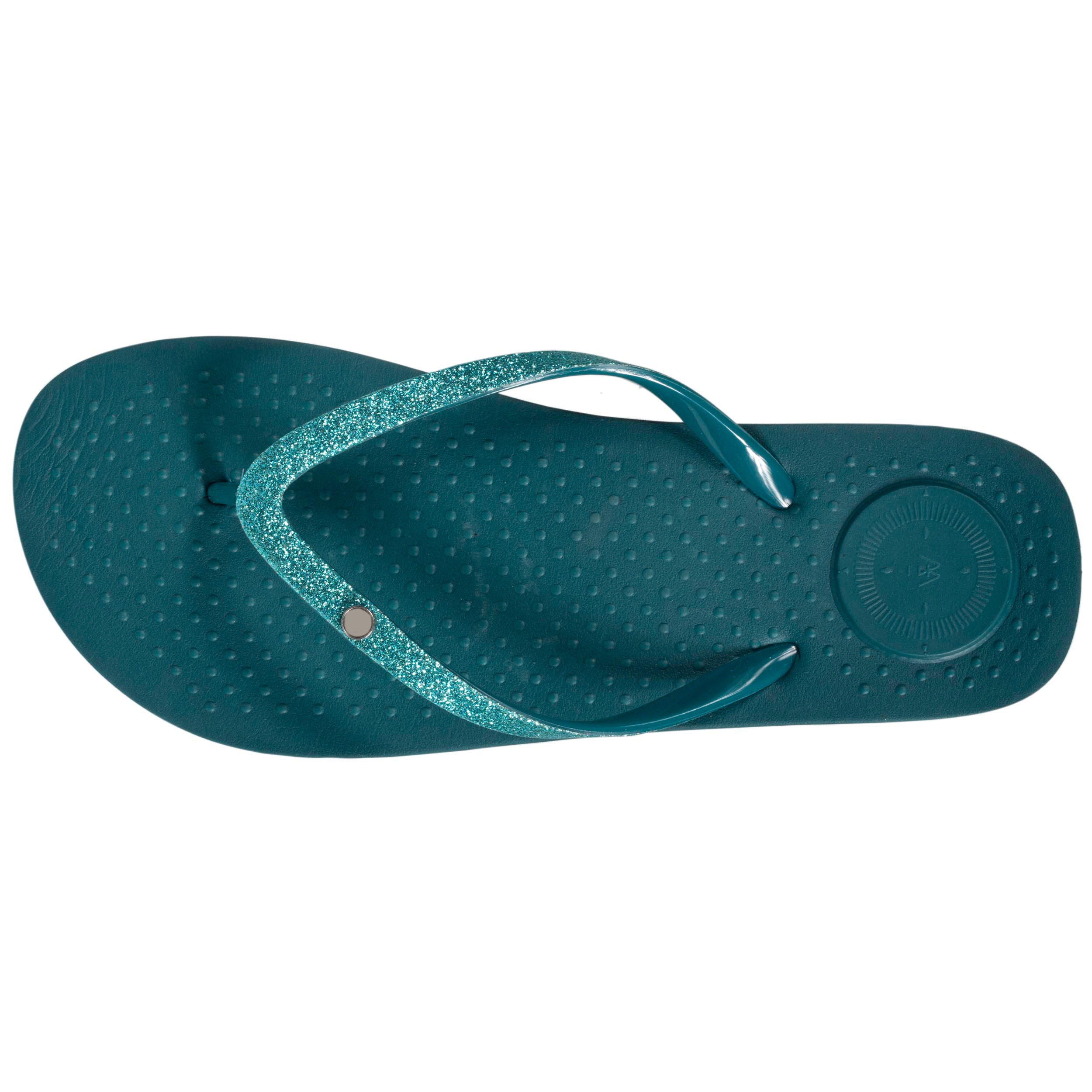 isotoner-tongs-femme-unie-vert-canard-everywear-paillet-e image 2