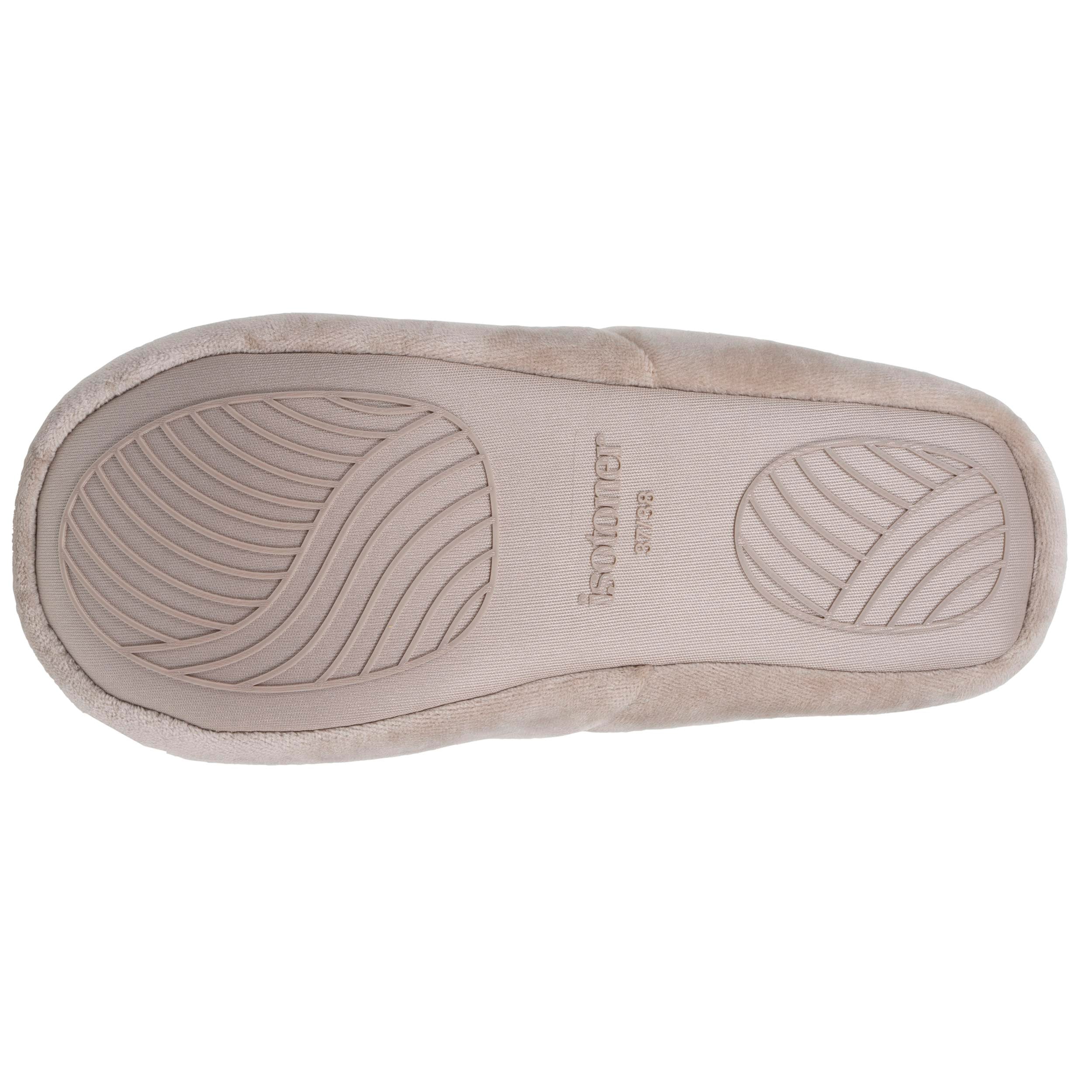 isotoner-chaussons-slippers-femme-beige-broderie image 5