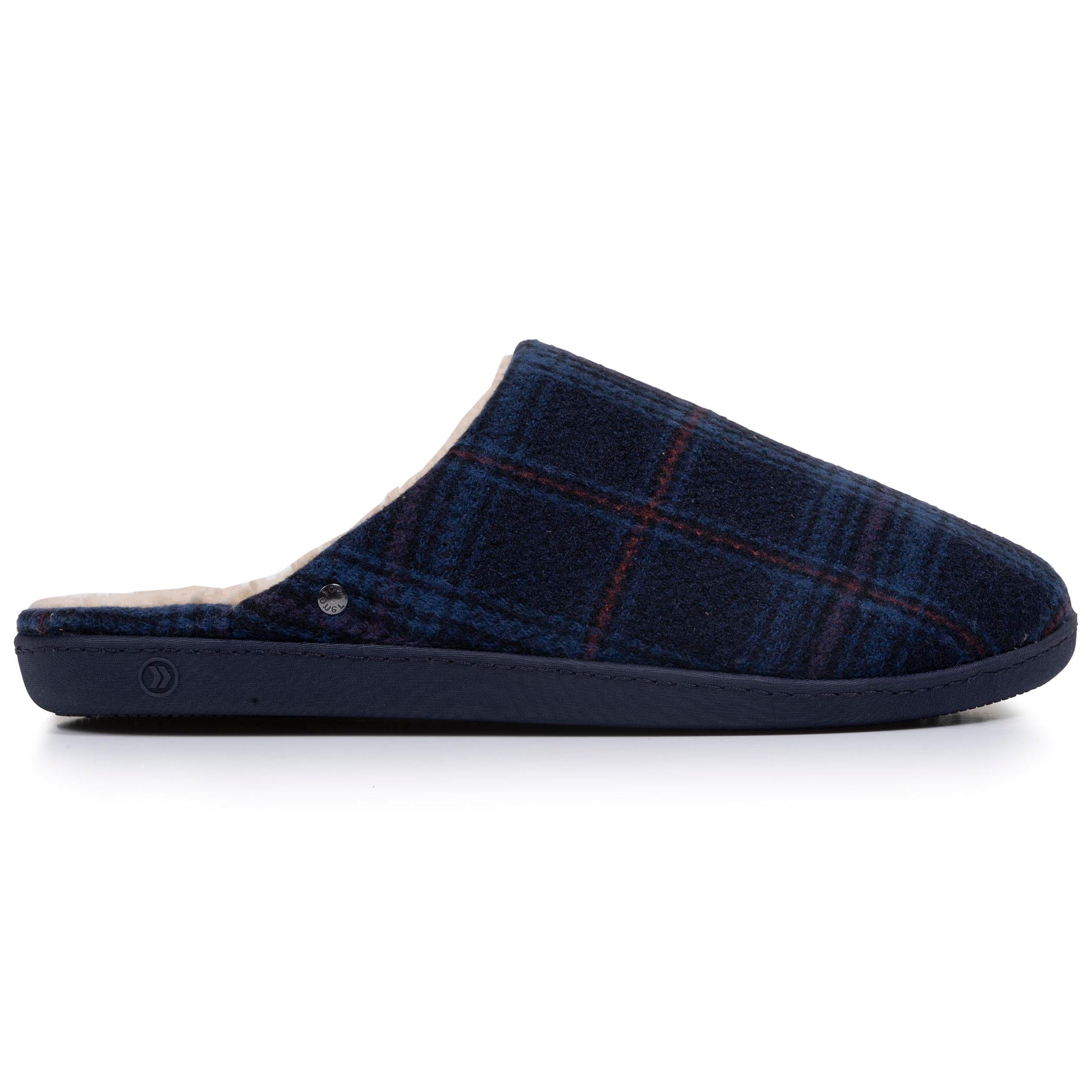 isotoner-chaussons-mules-homme-tartan-bleus-vo-te-plantaire image 8