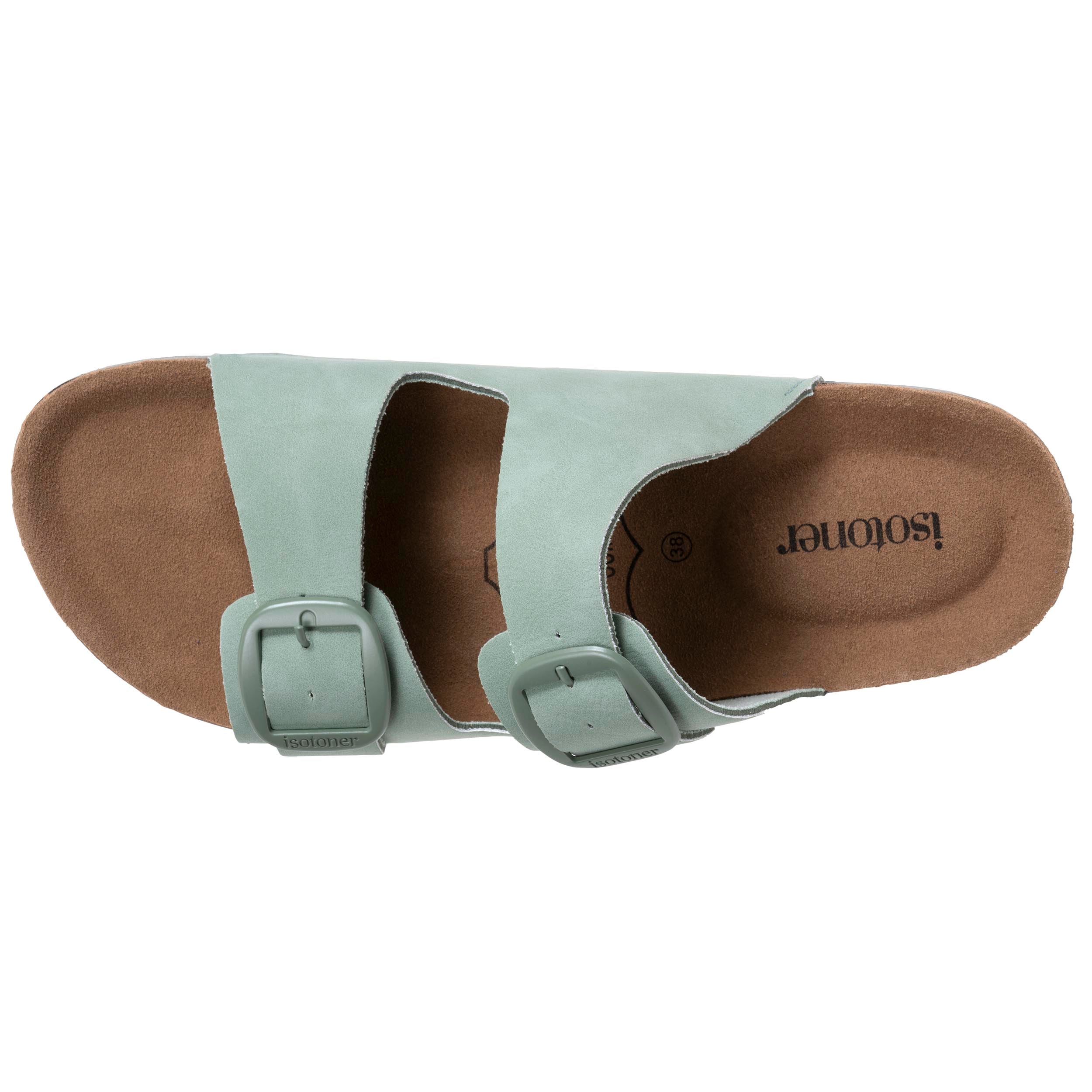 isotoner-mules-claquettes-femme-double-bride-sauge image 3