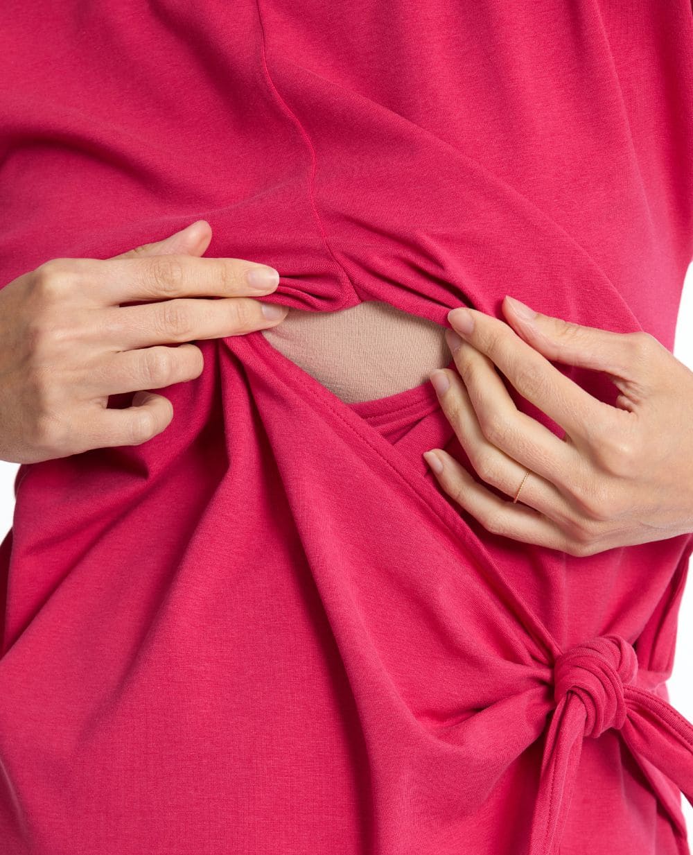 cache-c-ur-robe-courte-grossesse-et-allaitement-matelot-fuchsia image 3