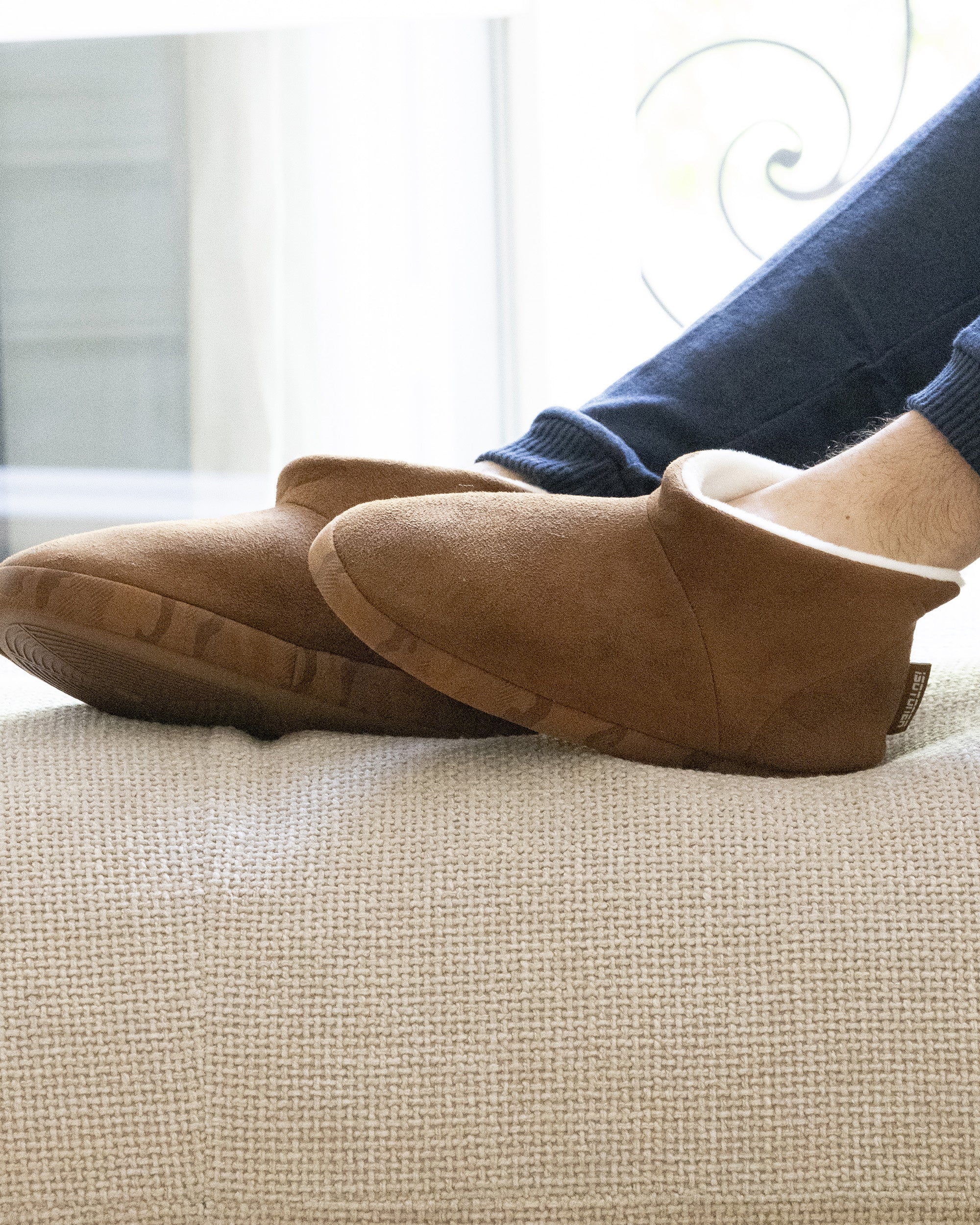 isotoner-chaussons-bottillons-homme-su-dine-camel image 2