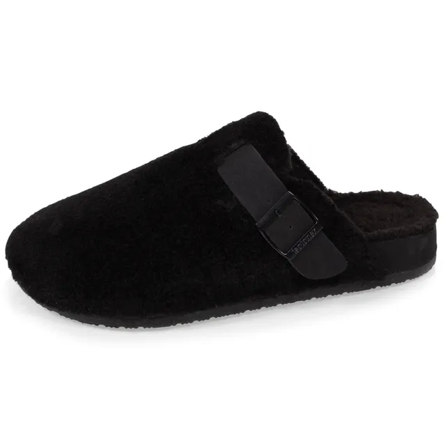isotoner-chaussons-mules-sabot-homme-noir-sherpa-everywear image 1