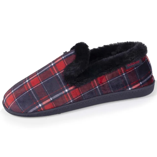 isotoner-chaussons-charentaises-fourr-es-femme-tartan image 1