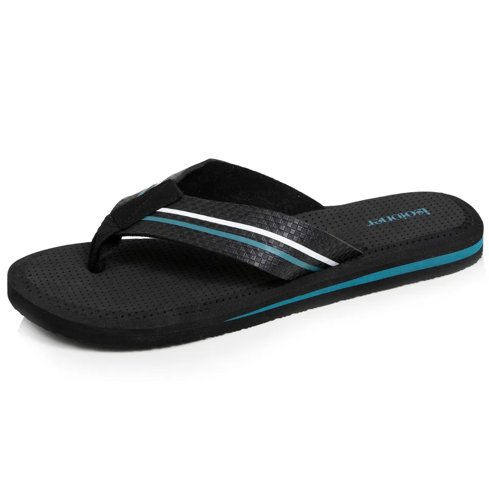 isotoner-tongs-homme-sport-noir-bleu-semelle-ultra-moelleuse image 1