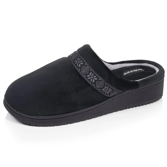 isotoner-chaussons-mules-femme-talon-3-7-cm-noir image 1