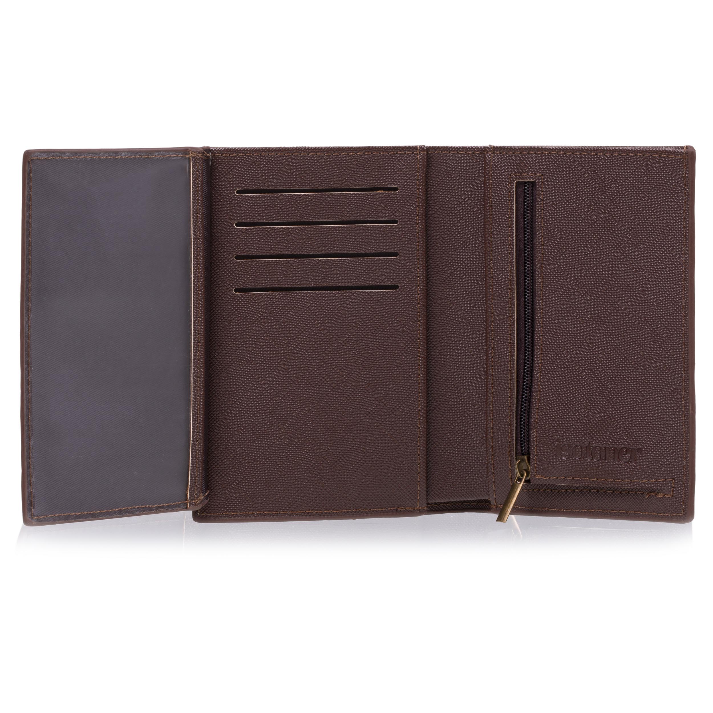 isotoner-portefeuille-3-volets-homme-marron-rfid image 3