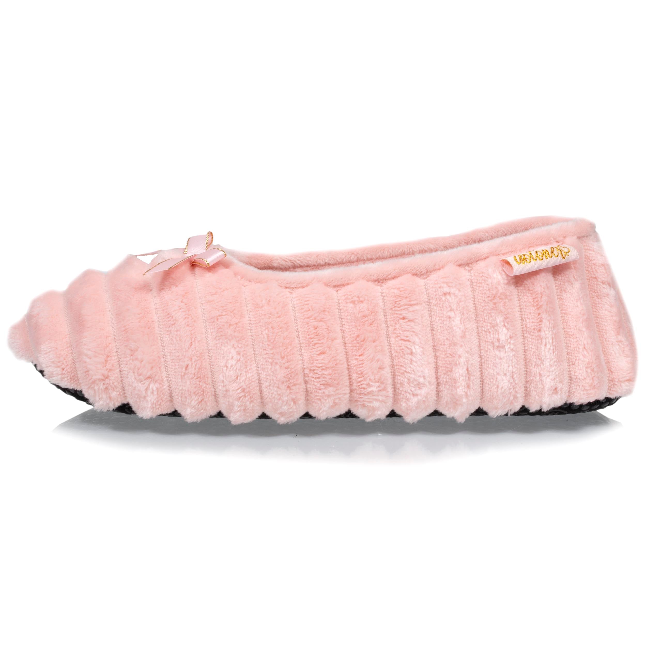 isotoner-chaussons-ballerines-femme-rose-guimauve image 4