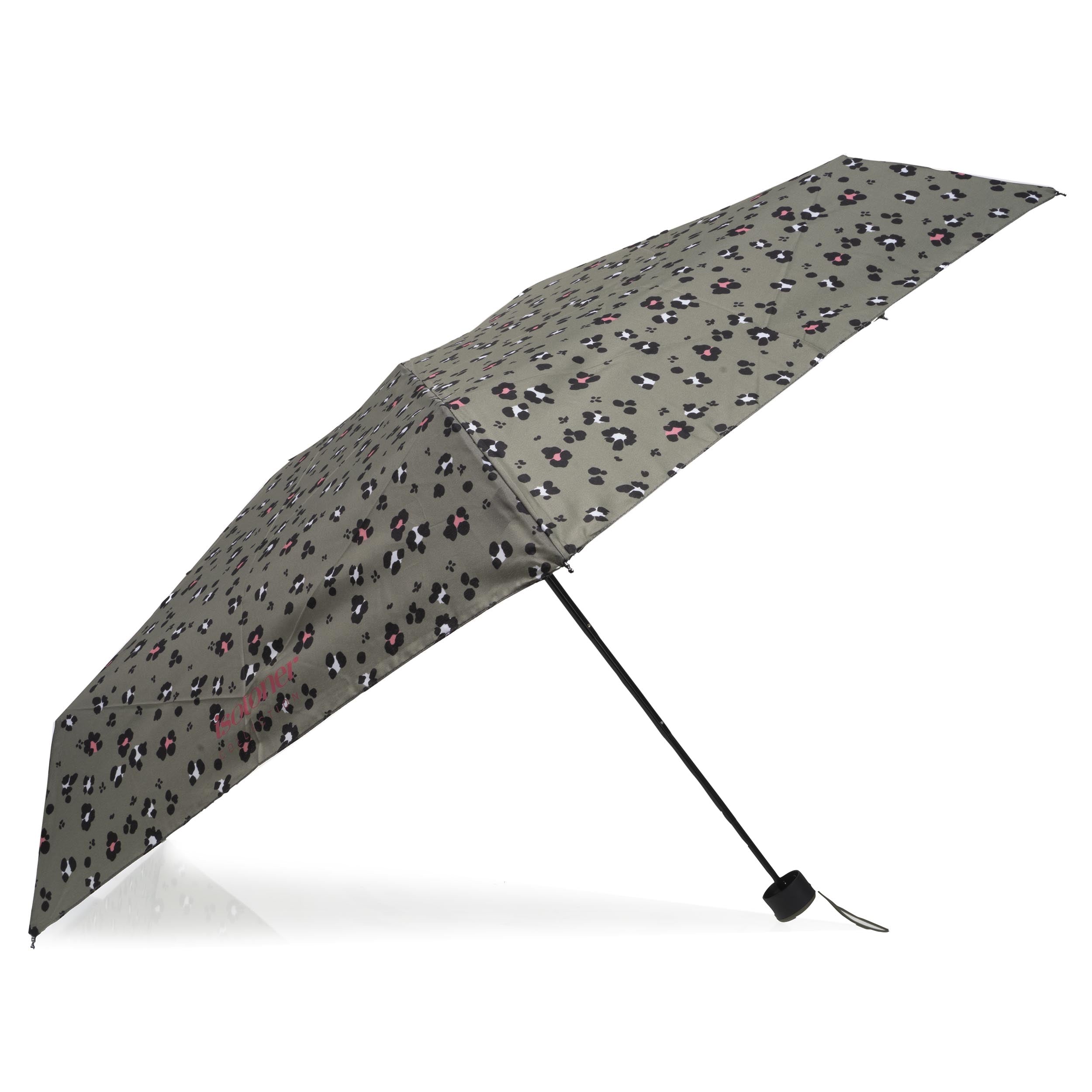 isotoner-parapluie-mini-slim-l-opard-kaki image 2