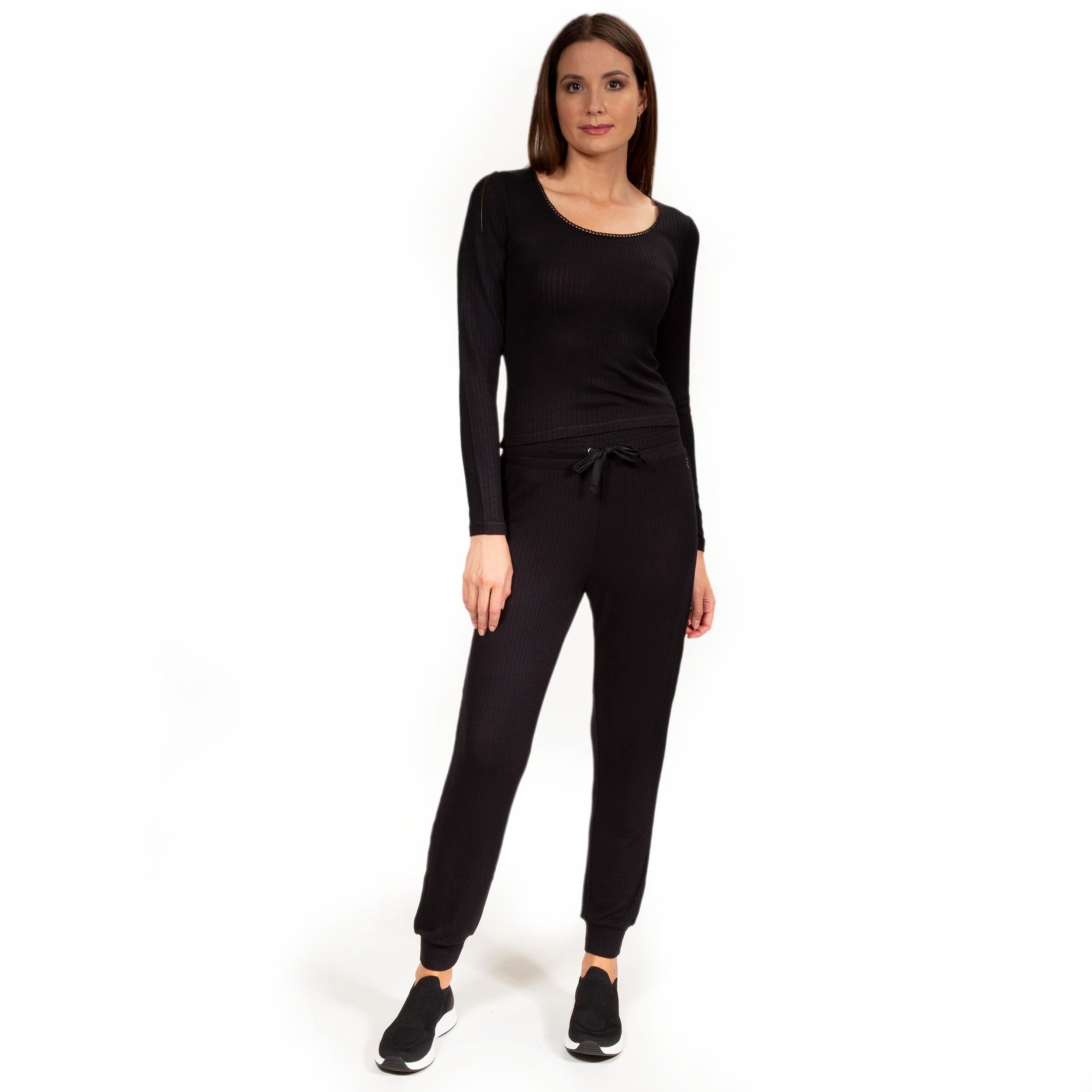 isotoner-pantalon-jogger-femme-c-tel-noir-ecovero image 8