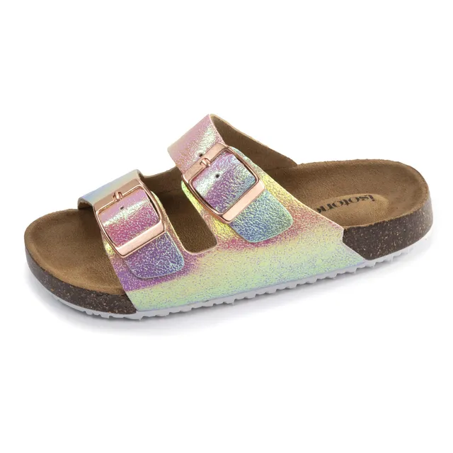 isotoner-mules-sandales-enfant-double-bride-multico image 1