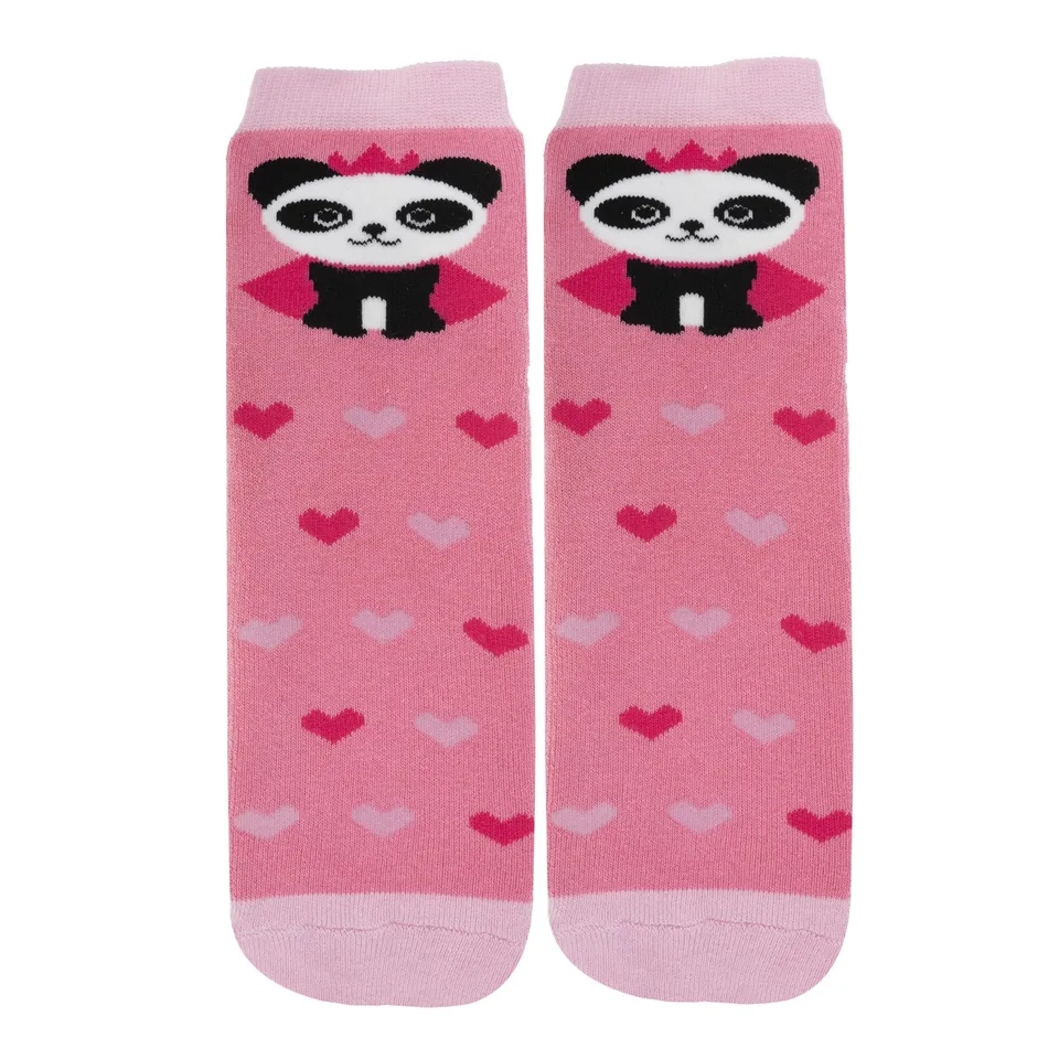 isotoner-chaussettes-anti-d-rapantes-enfant-rose-1-4-ans-motif-panda image 1