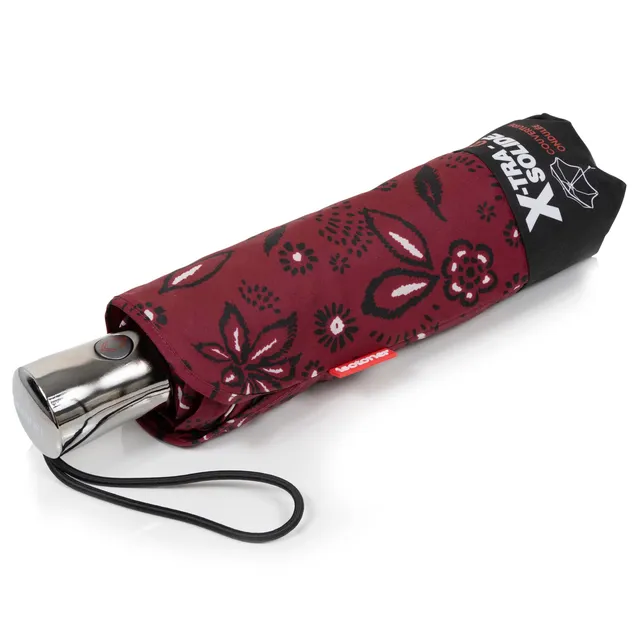 isotoner-parapluie-x-tra-solide-28-cm-bandana-bordeaux-automatique image 1