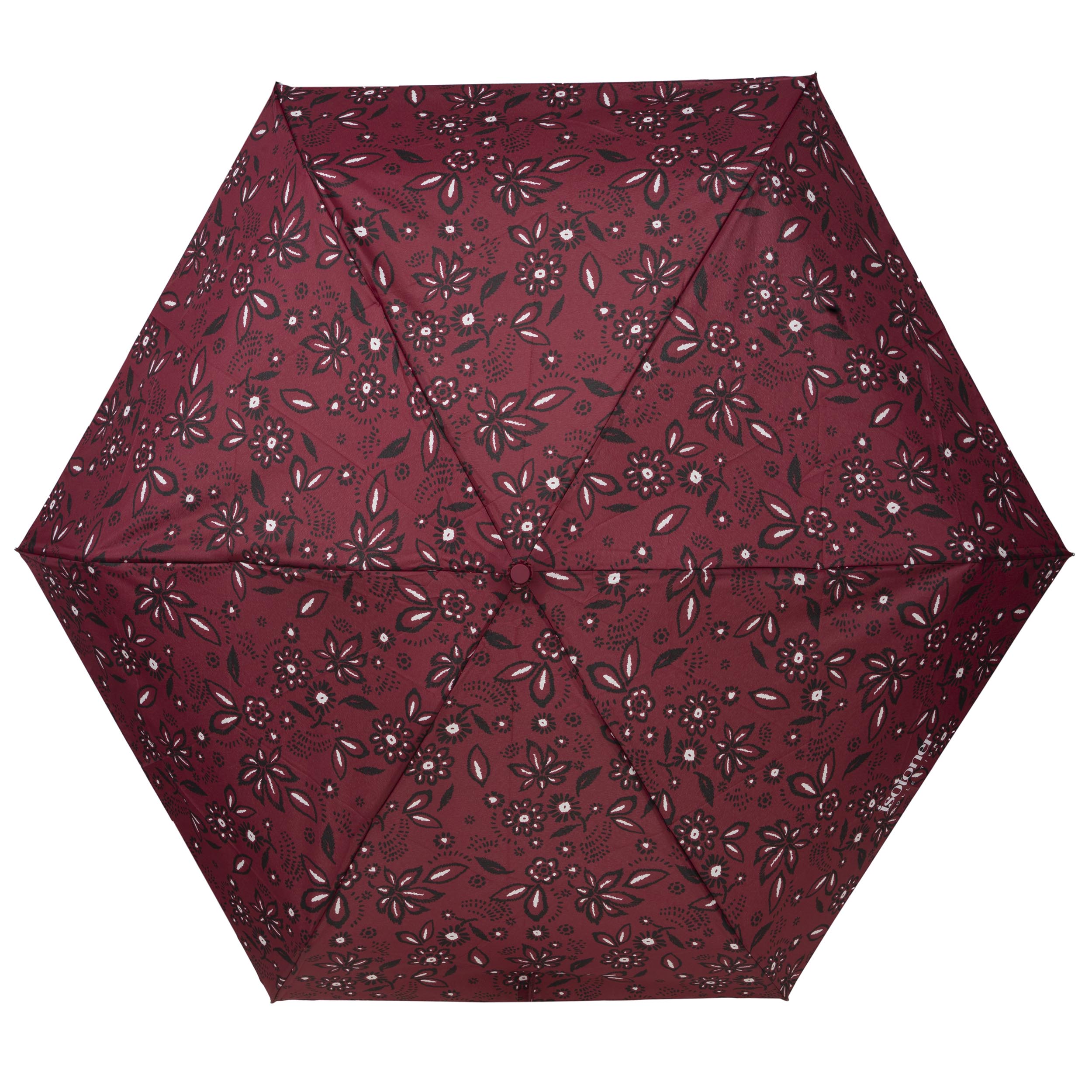 isotoner-parapluie-mini-x-tra-solide-bandana-bordeaux-17-5-cm image 3