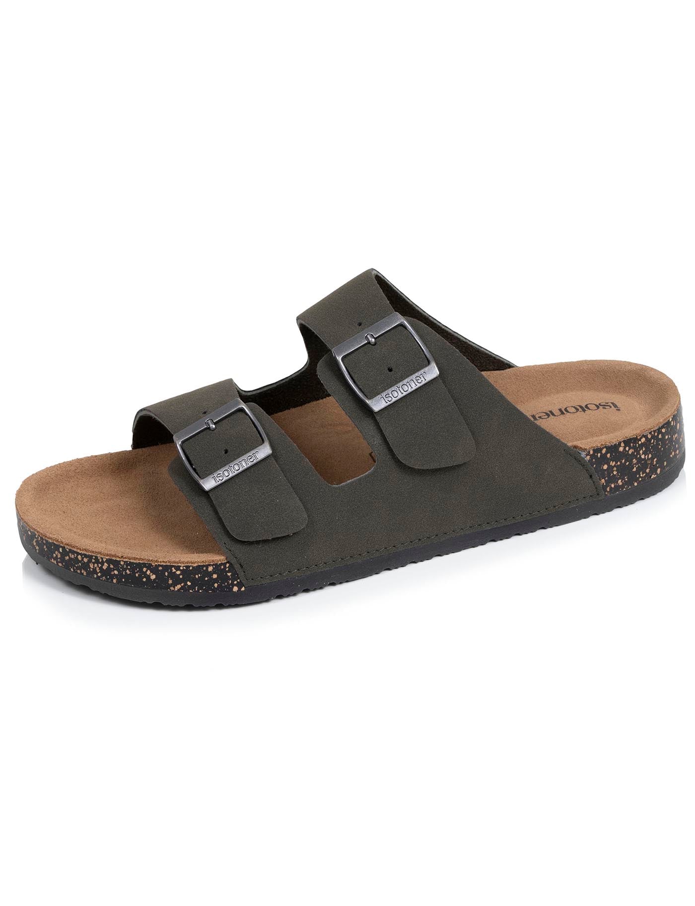 isotoner-mules-sandales-homme-double-bride-kaki-everywear image 6