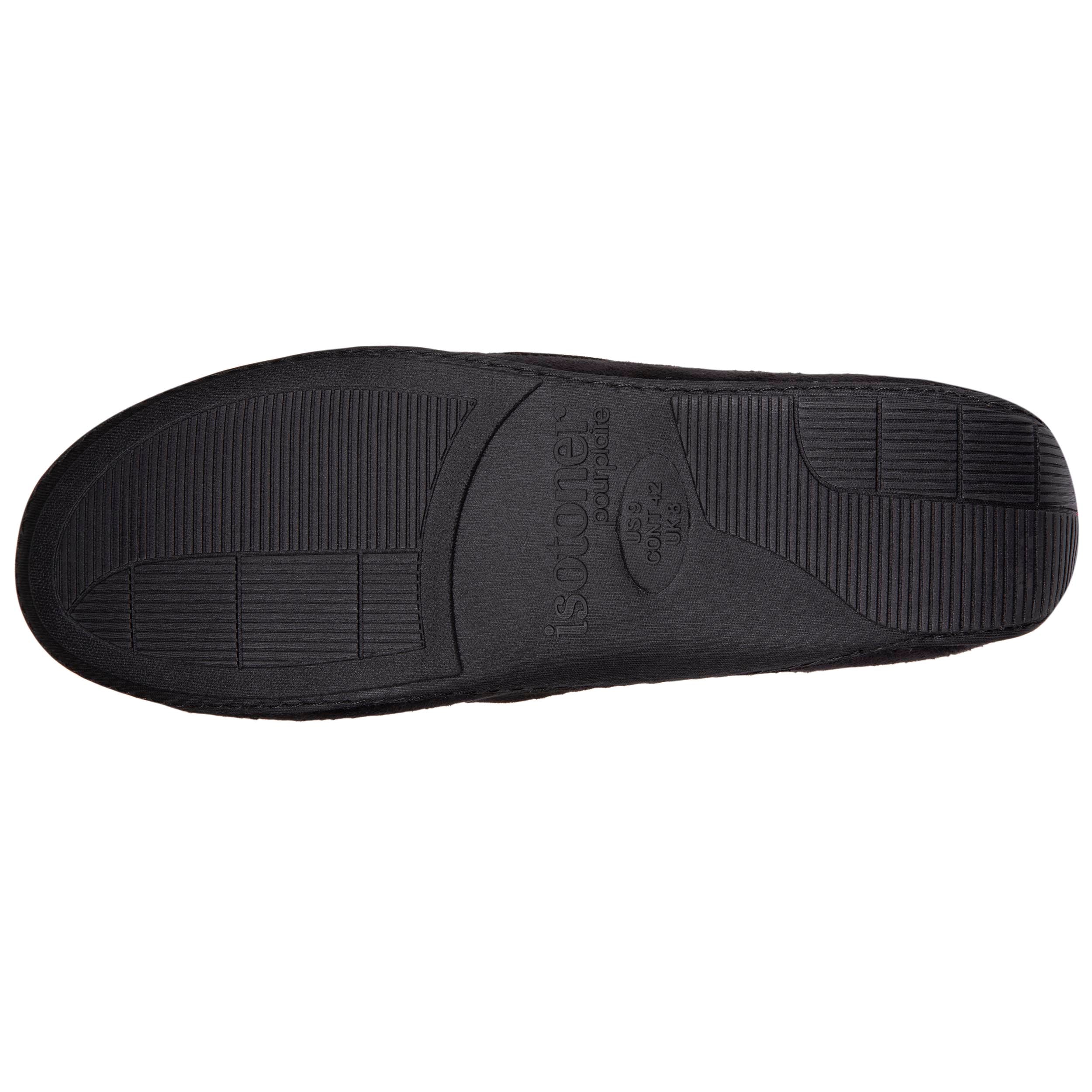 isotoner-chaussons-mocassins-homme-noir-tartan-semelle-gomme image 4