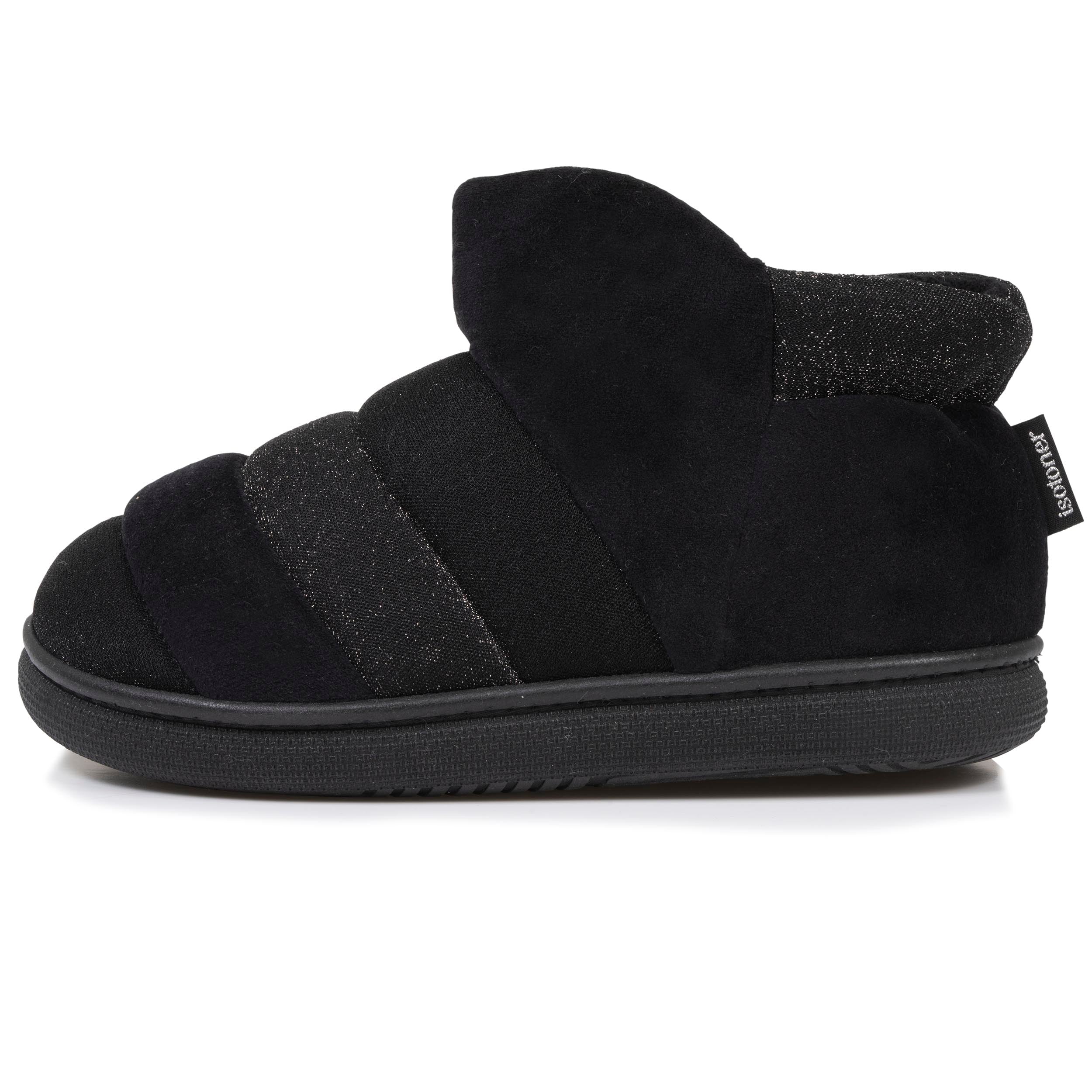 isotoner-chaussons-bottillons-femme-bloup-noir-velours image 3