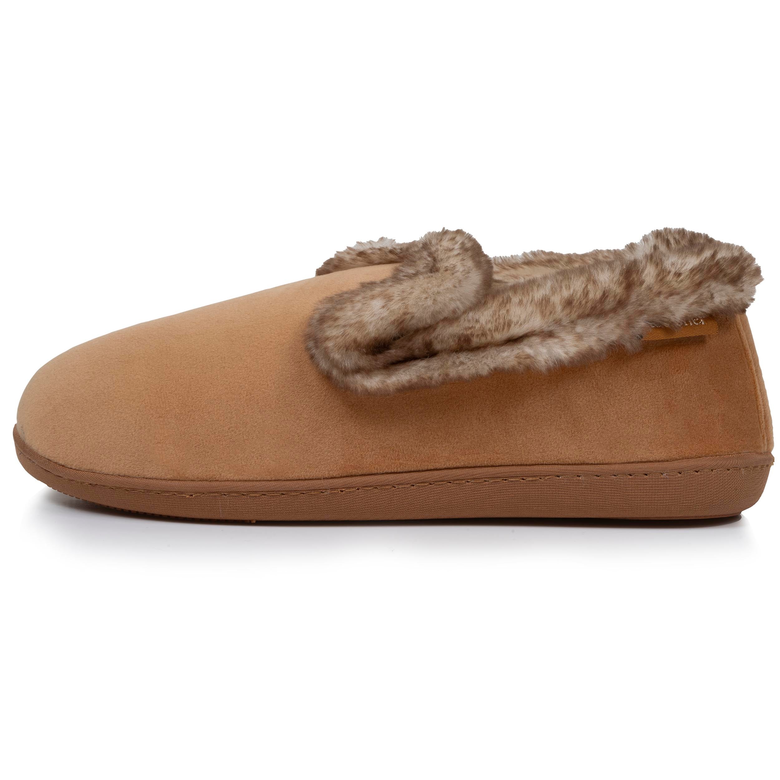 isotoner-chaussons-charentaises-femme-taupe-fourrure image 4
