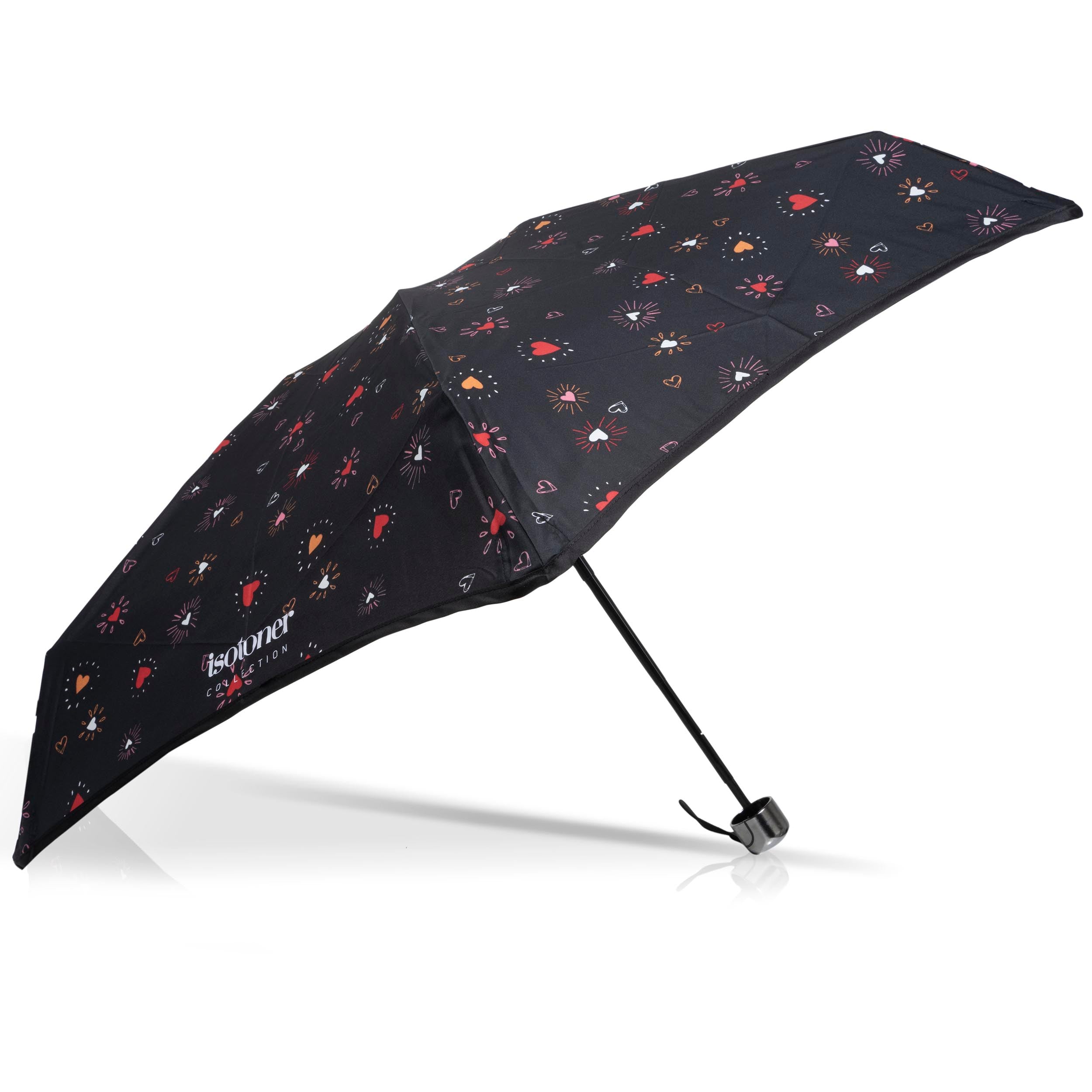 isotoner-parapluie-mini-x-tra-solide-c-ur-rouge-92-cm image 2
