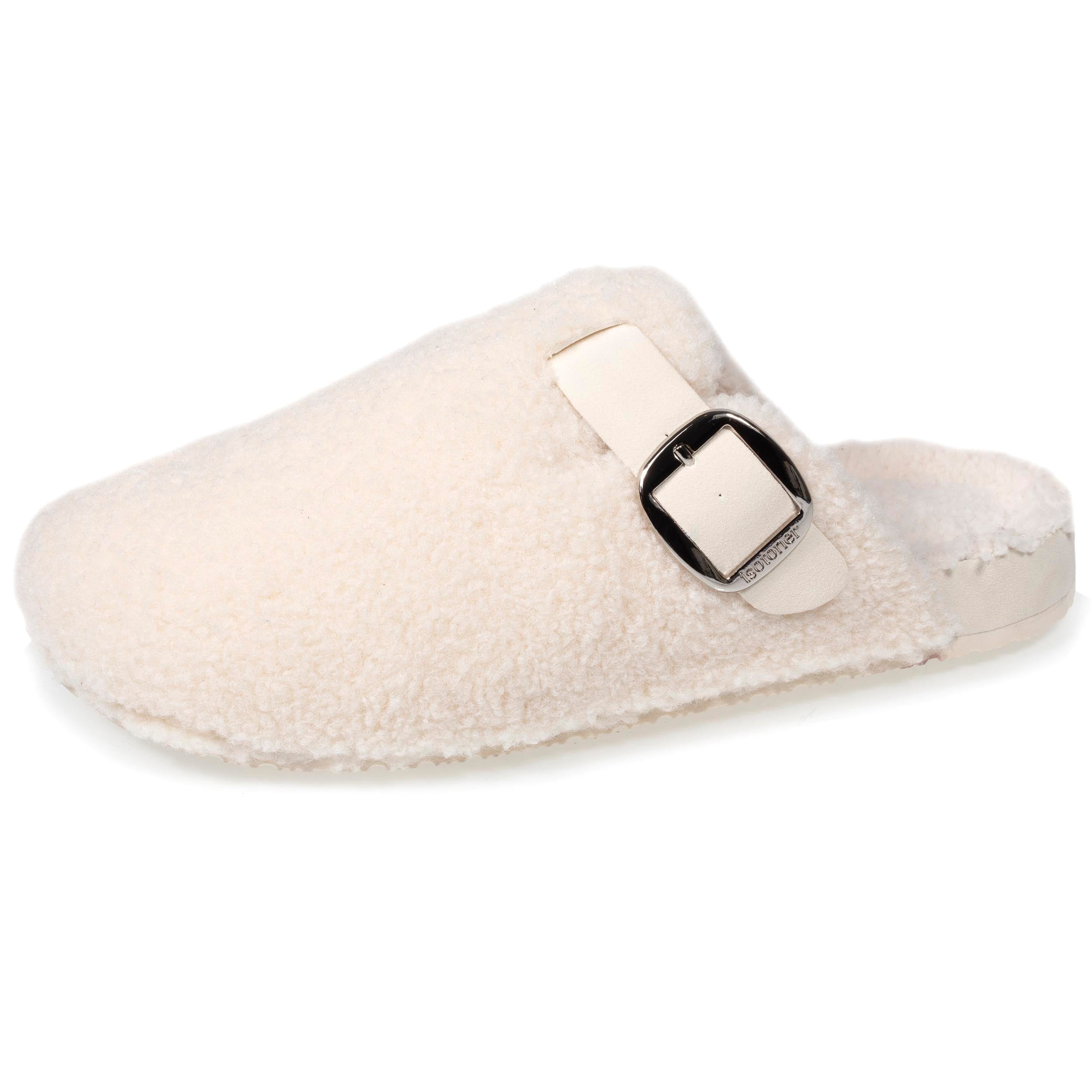 isotoner-chaussons-mules-femme-sherpa-ivoire-everywear image 1
