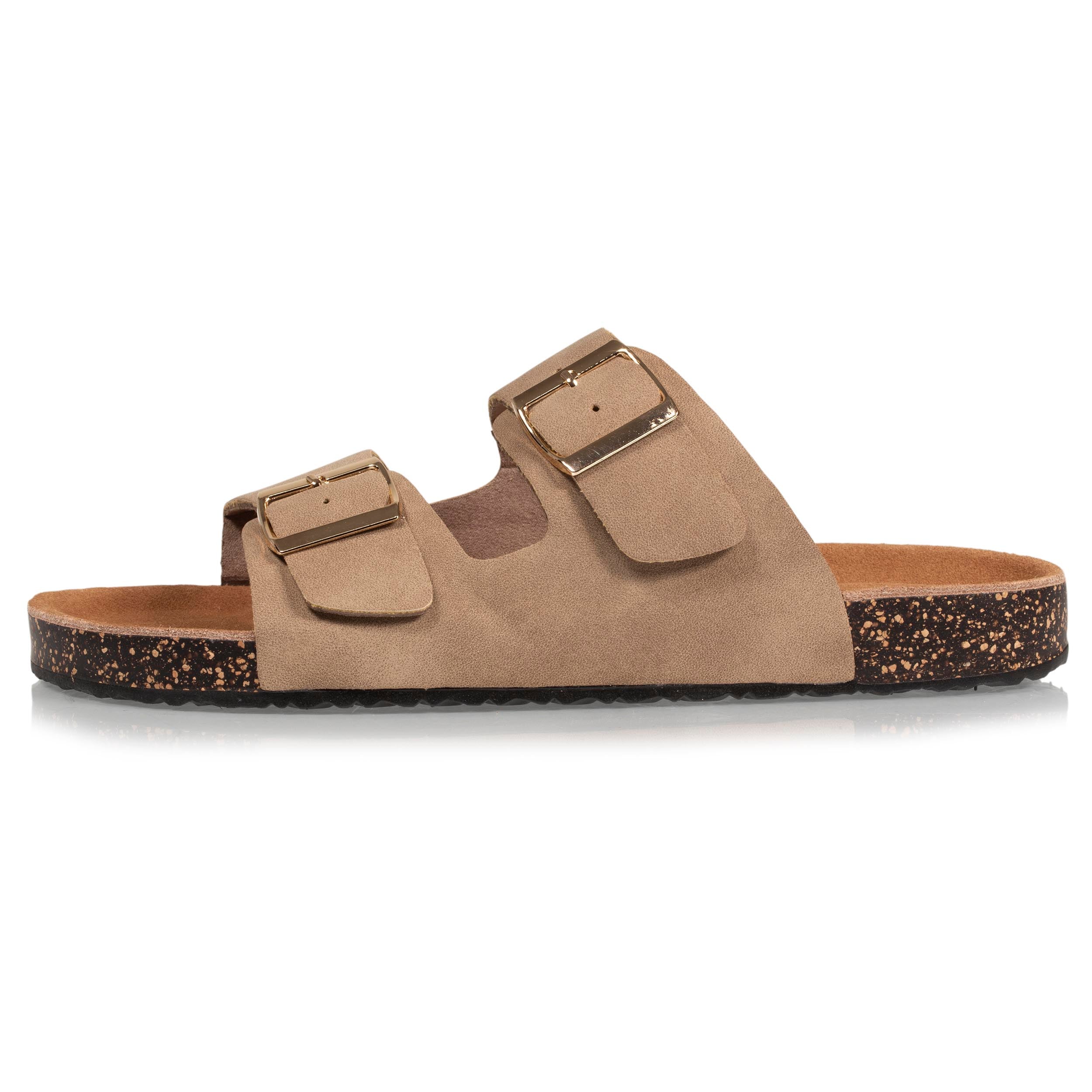 isotoner-mules-sandales-femme-double-bride-taupe image 4
