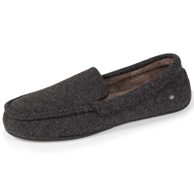 isotoner-chaussons-mocassins-homme-feutrine-gris-chin image 1