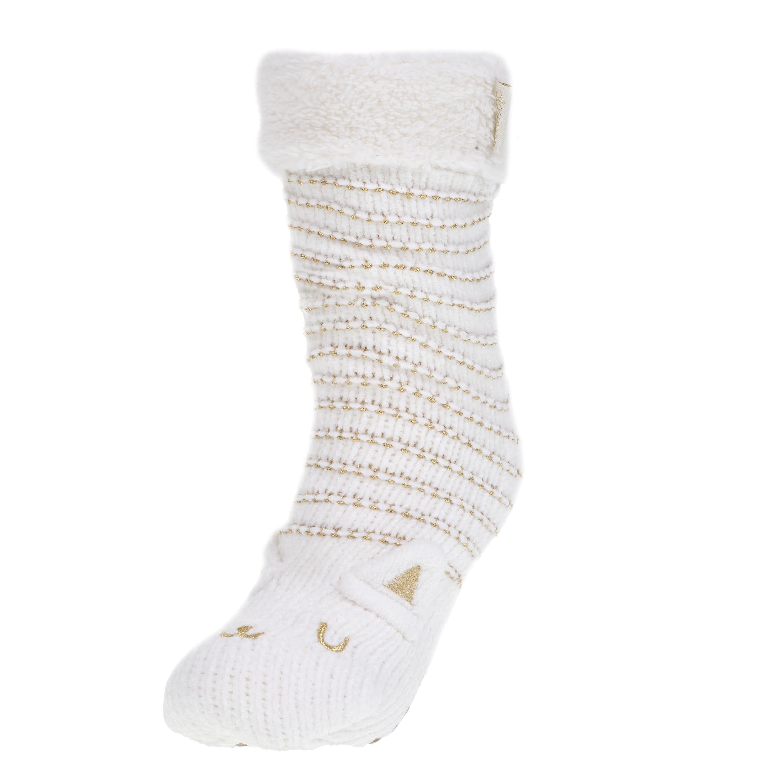 isotoner-chaussettes-fourr-es-femme-chat-ivoire image 1