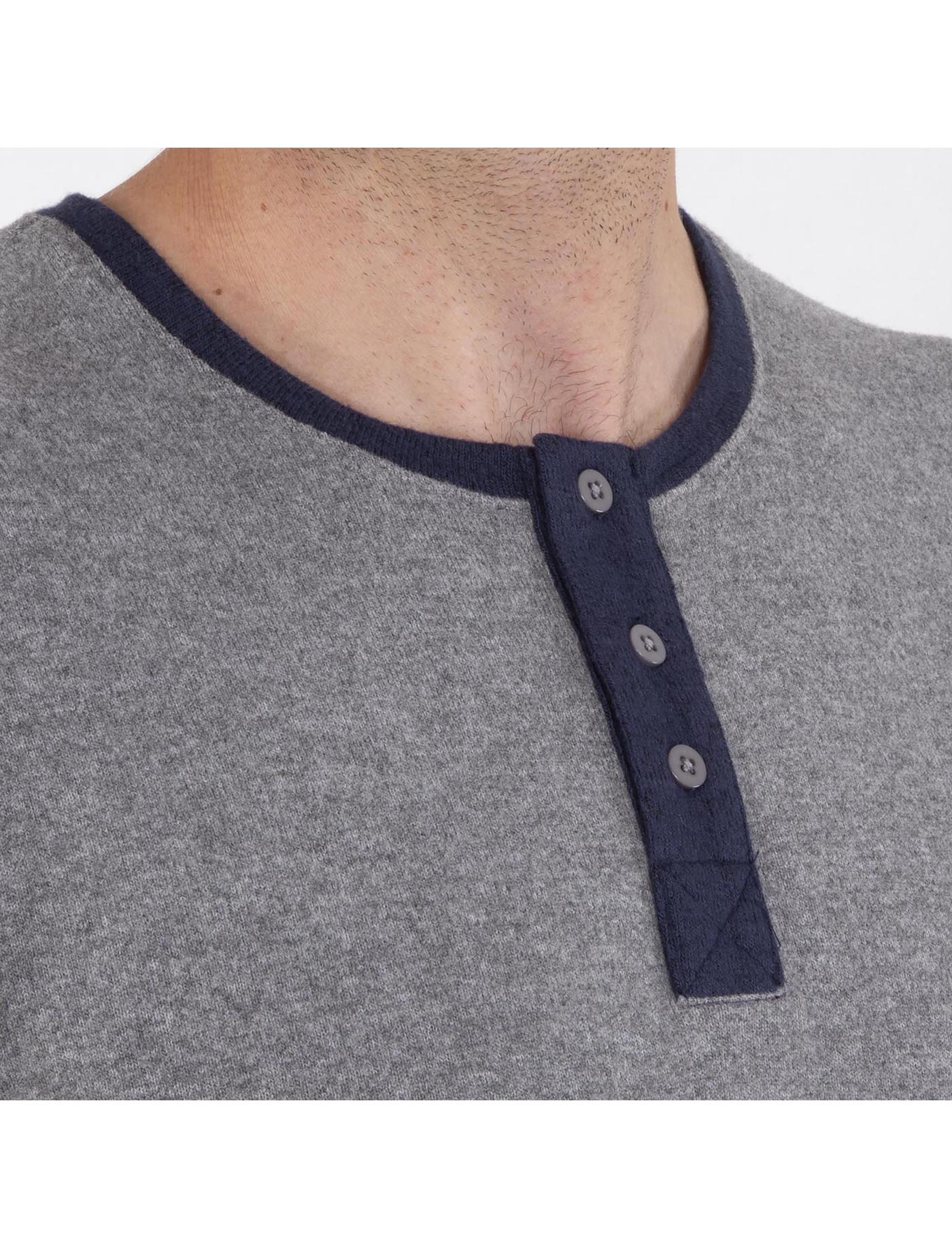 isotoner-t-shirt-manches-longues-homme-gris-chin-ecovero image 7