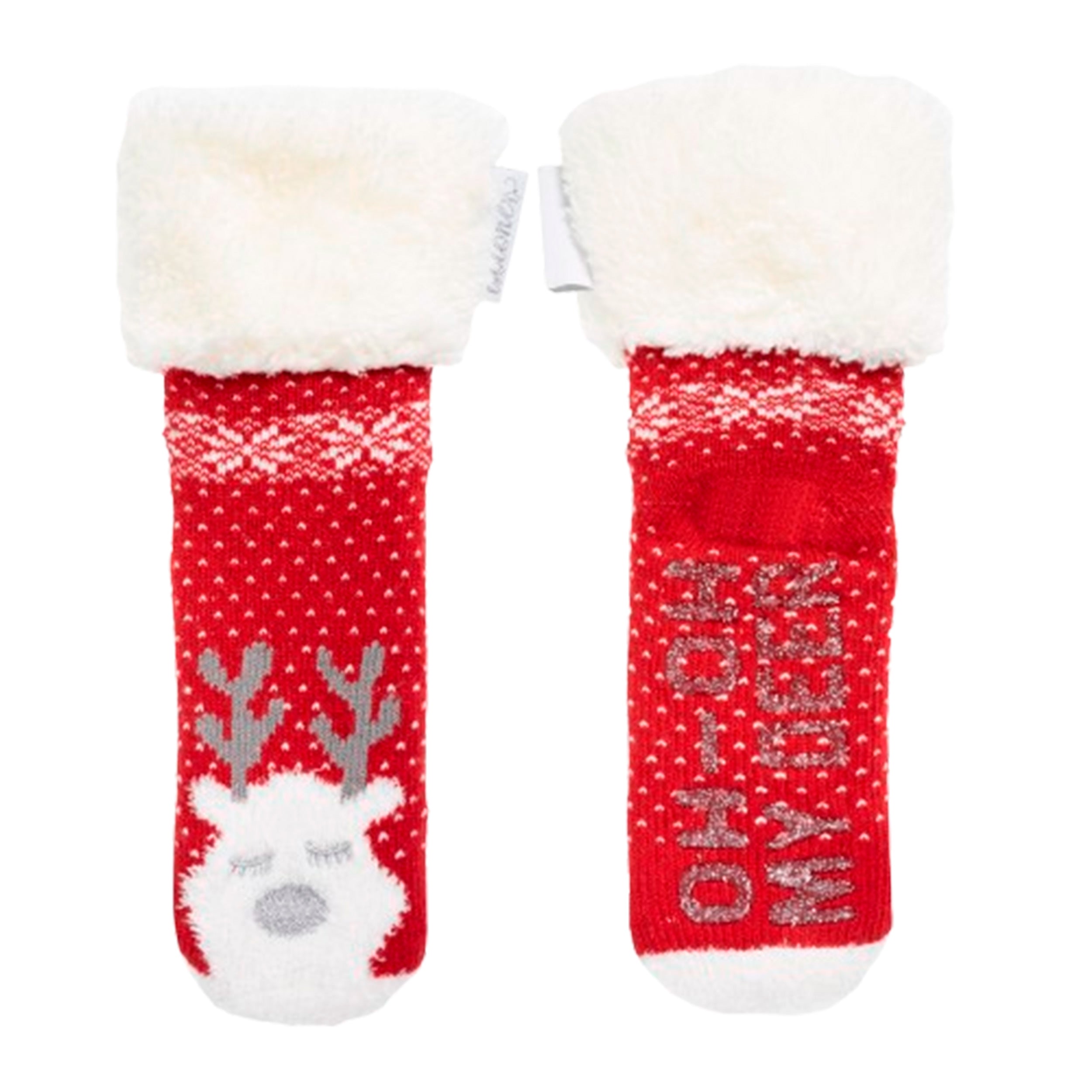 isotoner-chaussettes-fourr-es-fille-no-l-rouge-renne-1-8-ans image 1