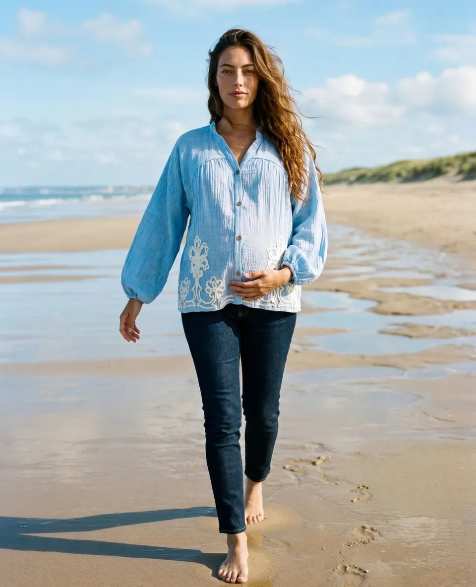 cache-c-ur-blouse-chemise-d-allaitement-sarah-bleu image 1