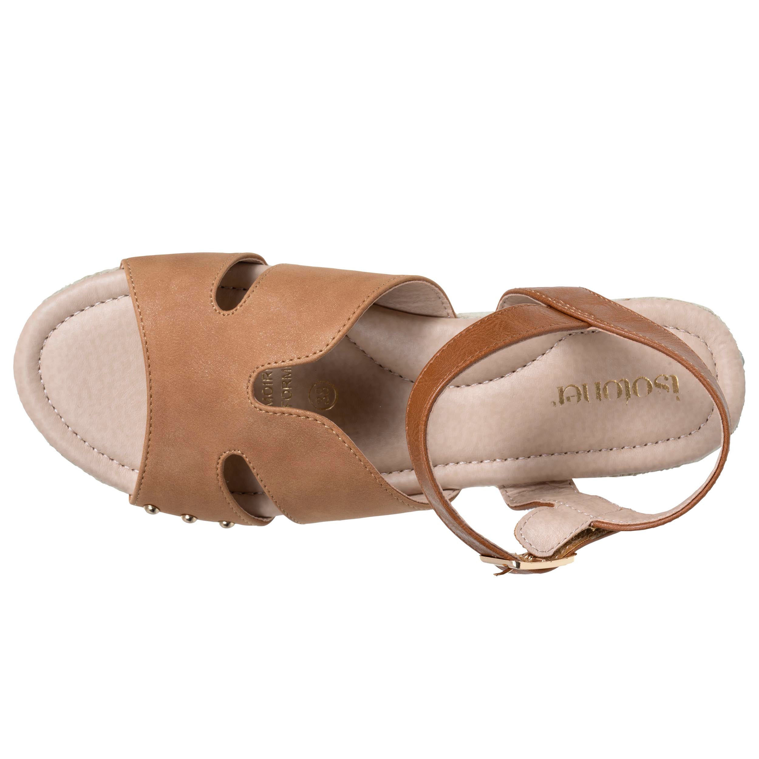 isotoner-sandales-femme-plateforme-corde-camel image 3