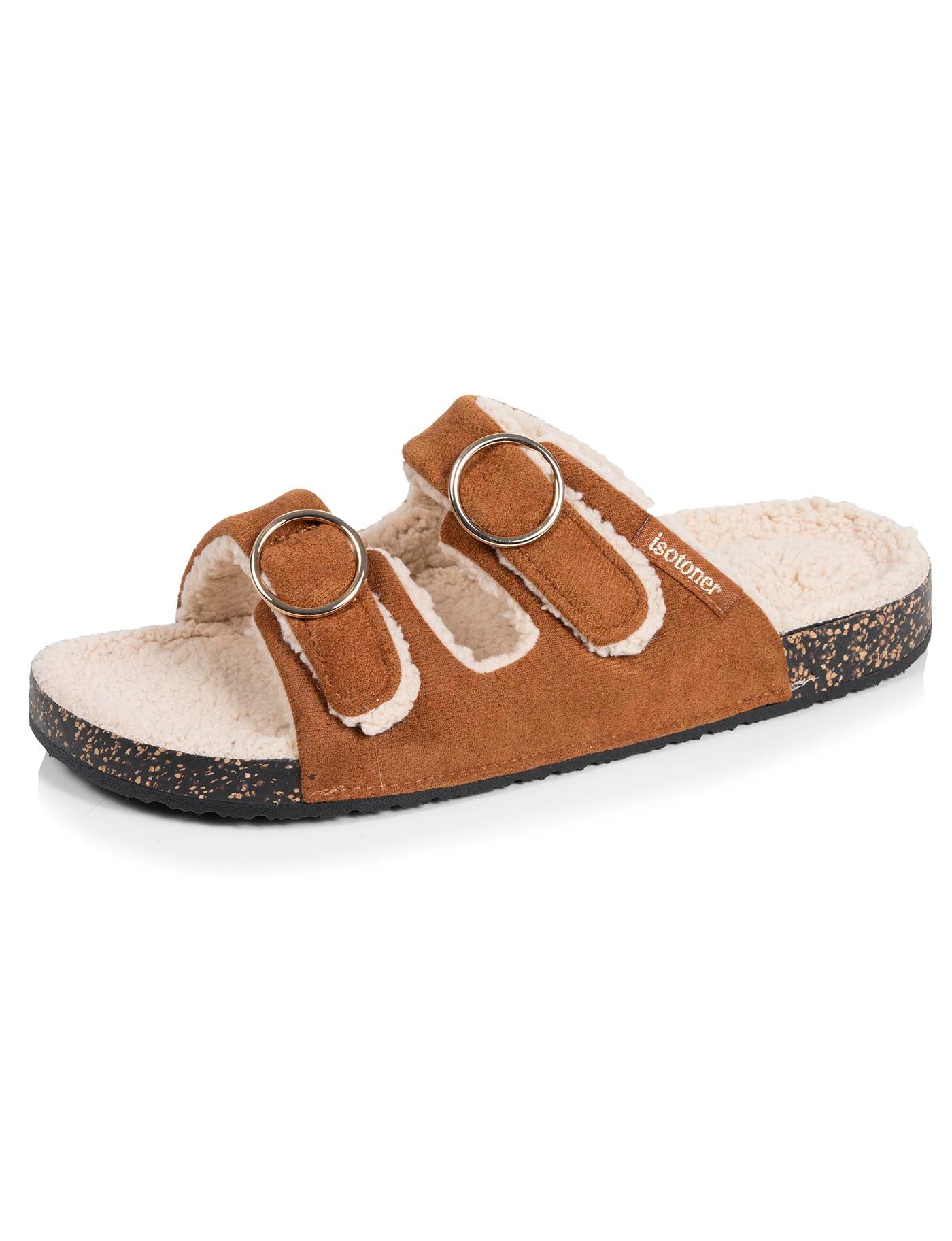 isotoner-mules-ouvertes-femme-camel-sherpa image 6