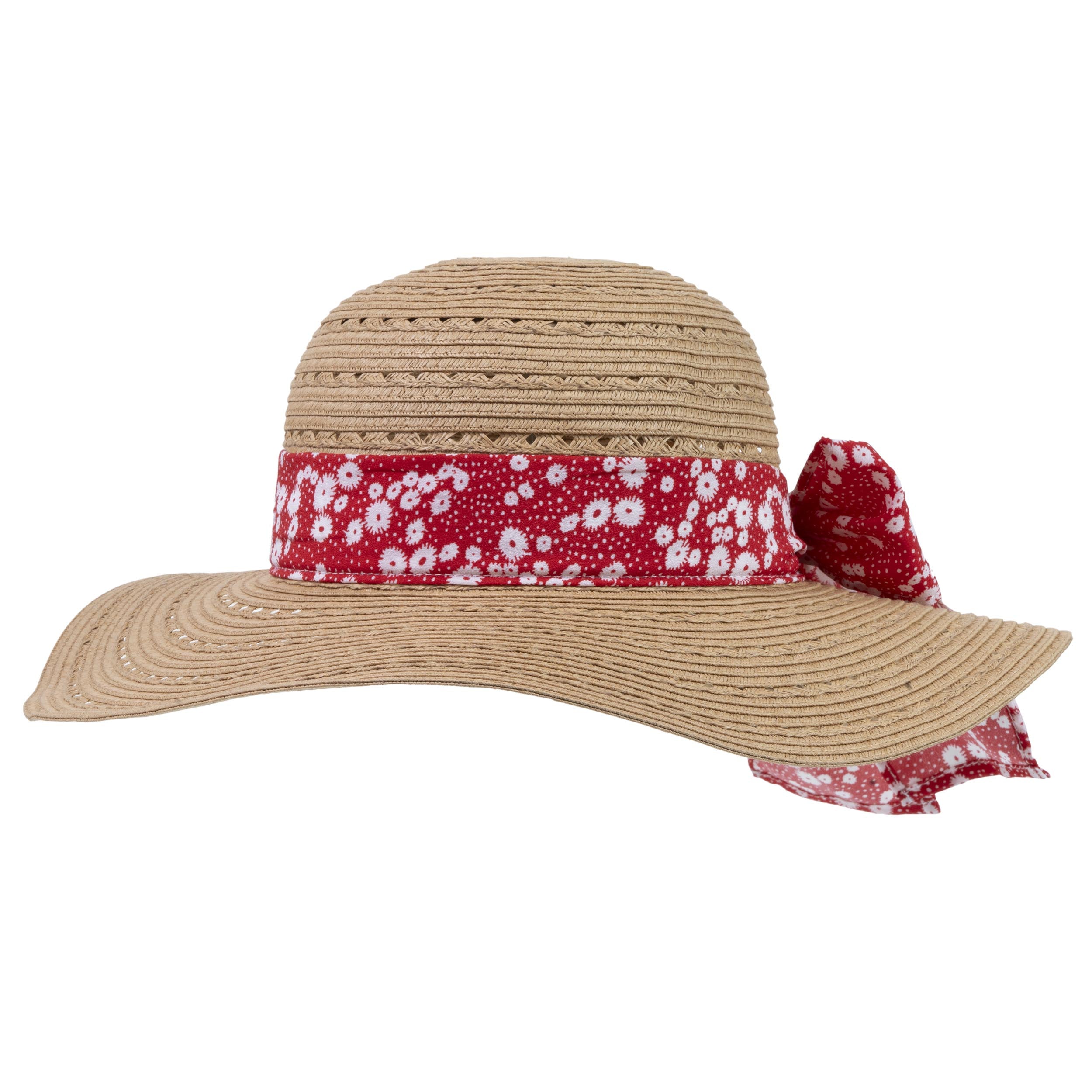 isotoner-chapeau-femme-capeline-foulard-rouge image 1