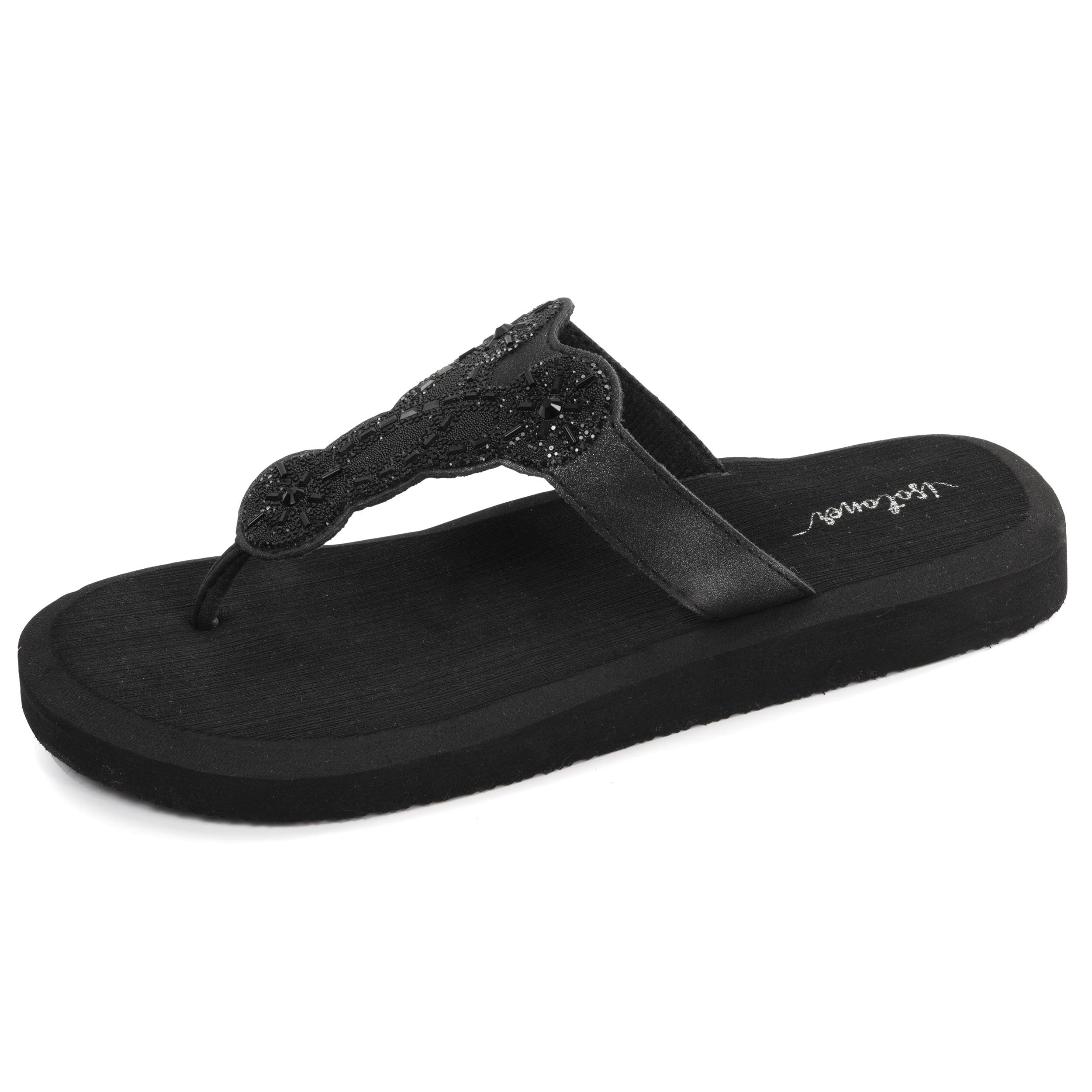 isotoner-tongs-femme-yoga-sophistiqu-e-noir image 1