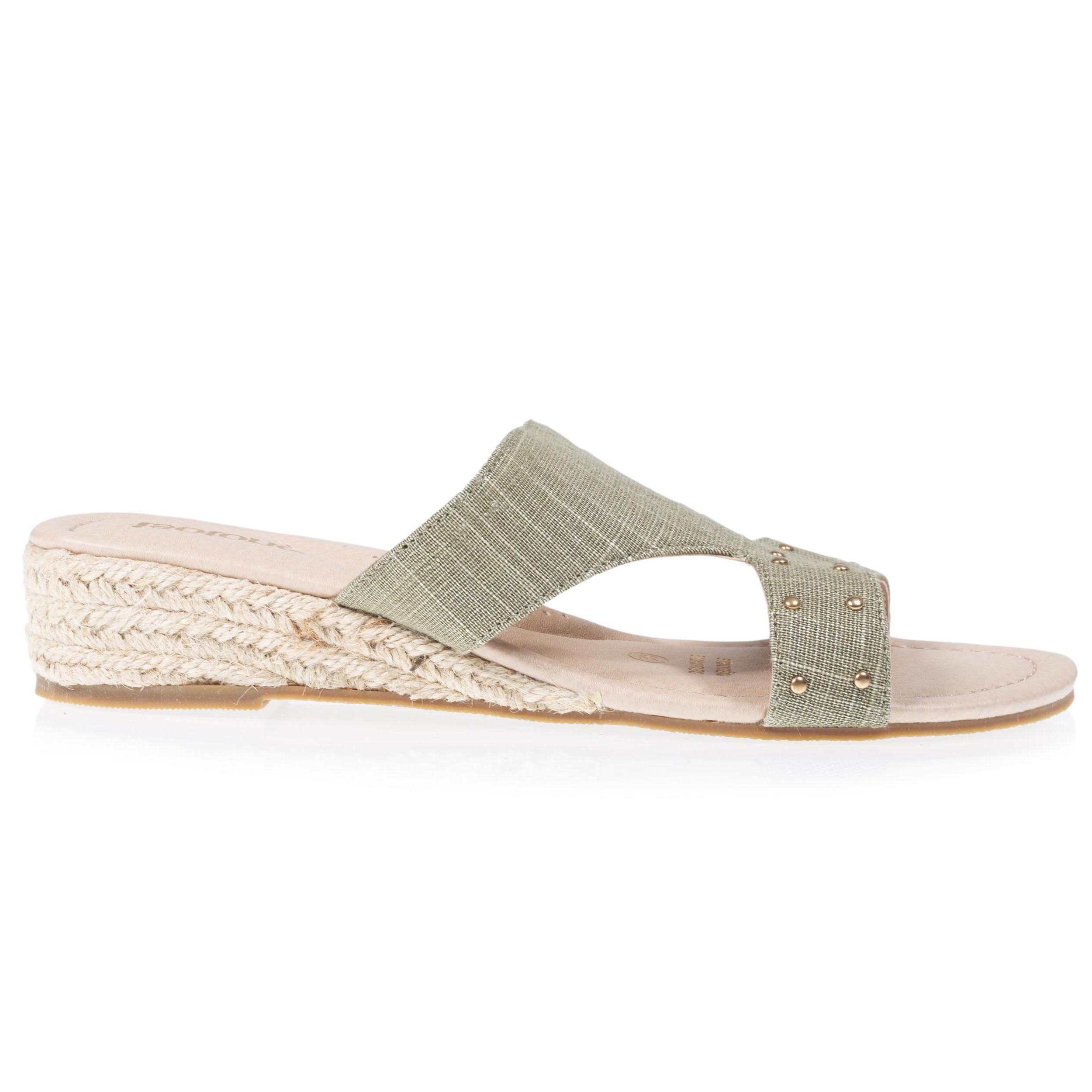 isotoner-mules-sandales-femme-clout-e-talon-corde-kaki image 8