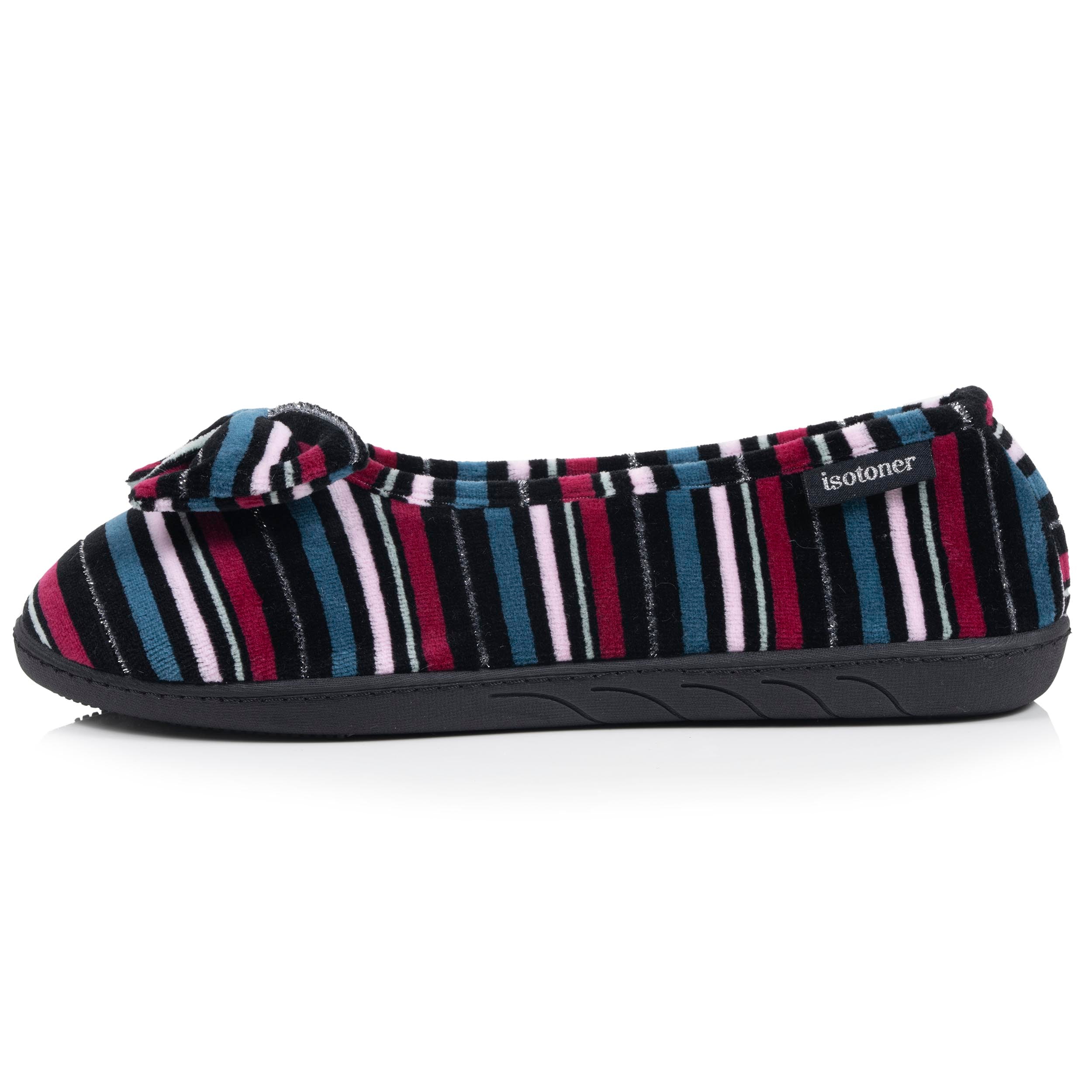 isotoner-chaussons-ballerines-femme-rayures-canard image 4