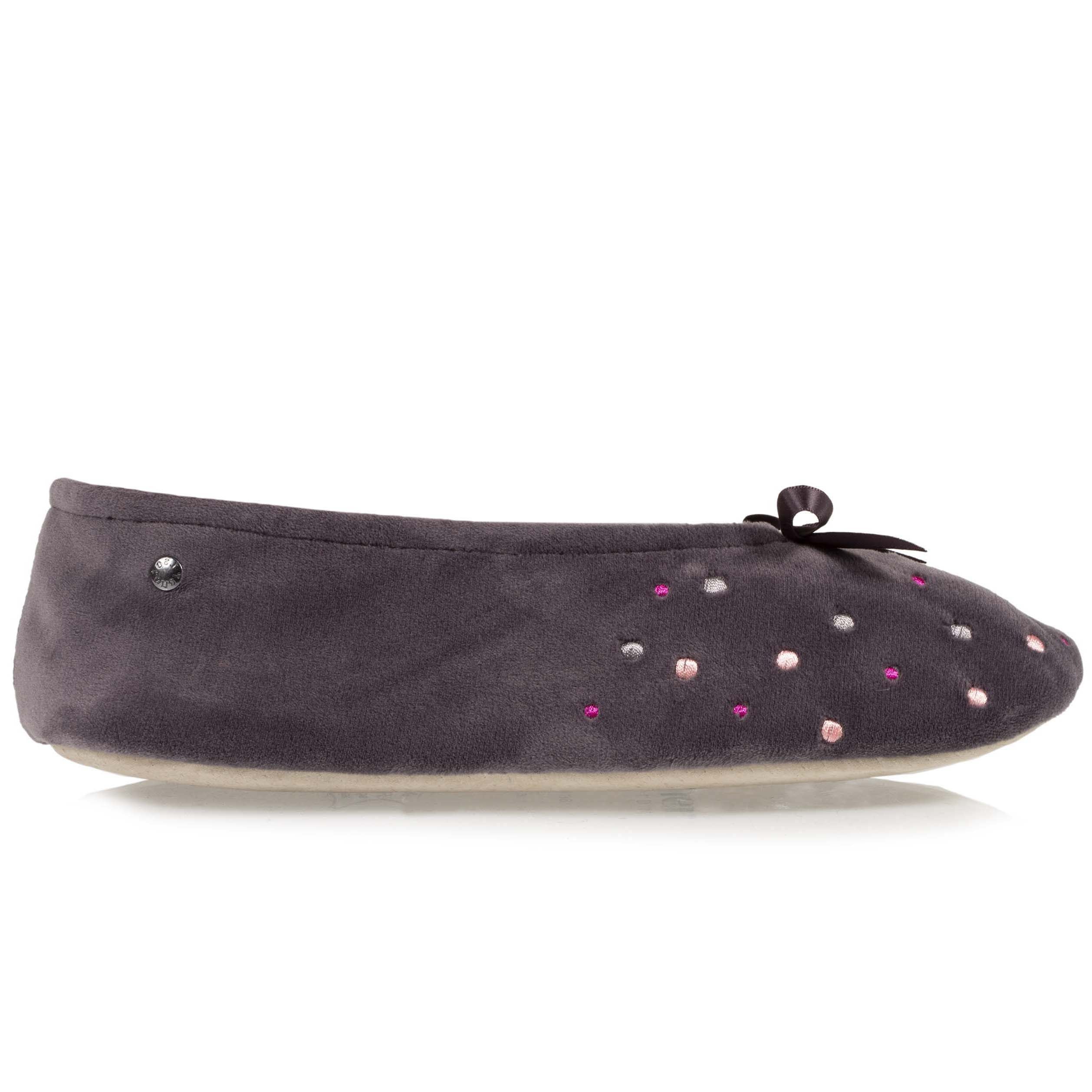 isotoner-chaussons-ballerines-femme-pois-brod-s image 8