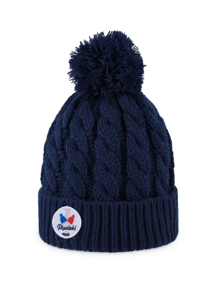 pipolaki-bonnet-gstaad-pompon-maille-torsad-e-doubl-e-polaire image 1