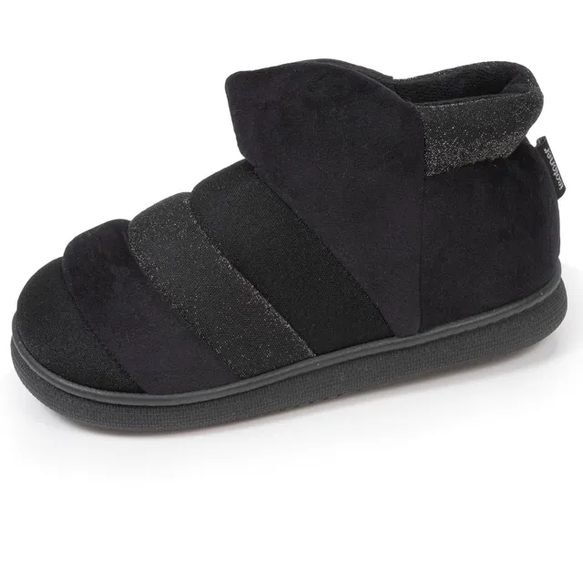 isotoner-chaussons-bottillons-femme-bloup-noir-velours image 1