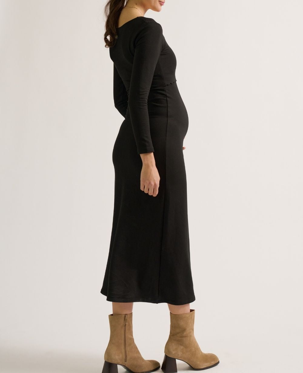 cache-c-ur-mathilde-robe-de-grossesse-et-d-allaitement-manches-longues-noir image 6