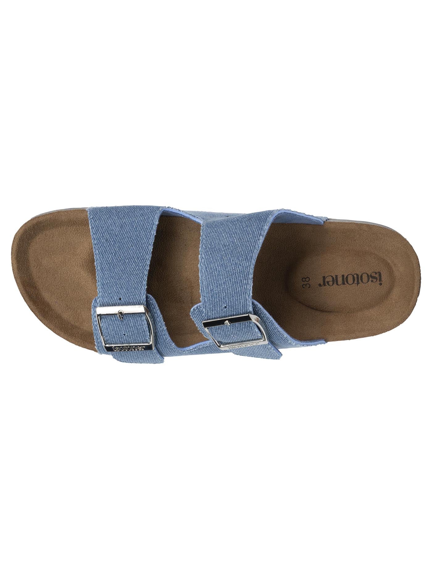 isotoner-mules-sandales-femme-double-bride-bleu image 7
