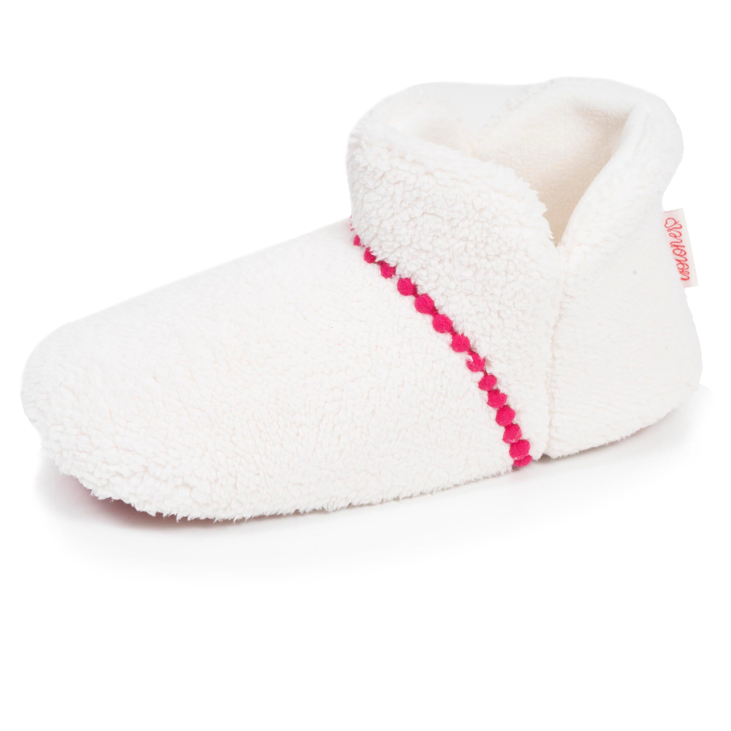 isotoner-chaussons-bottillons-femme-sherpa-lama-ivoire image 1