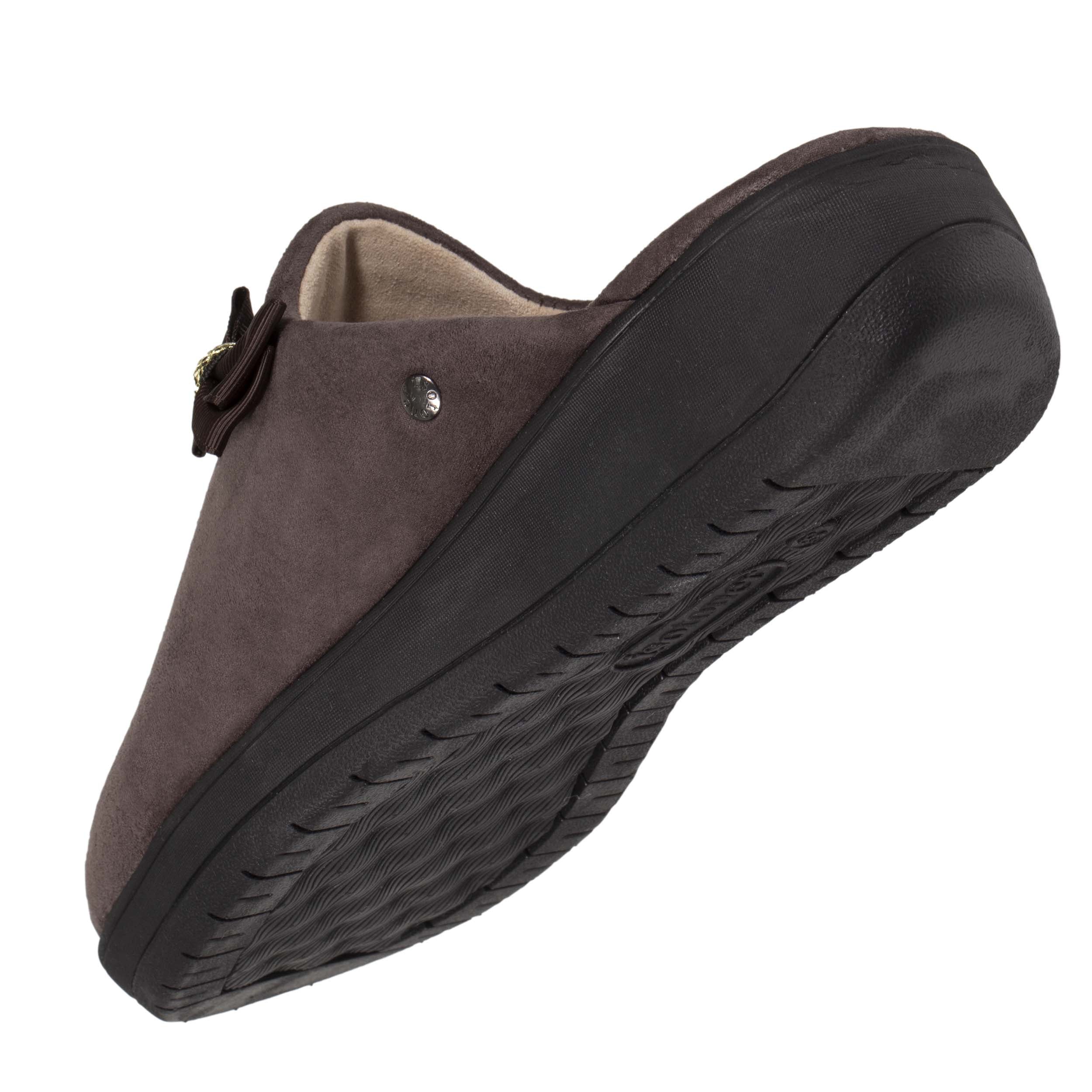 isotoner-chaussons-mules-femme-talon-n-ud-taupe-everywear image 5