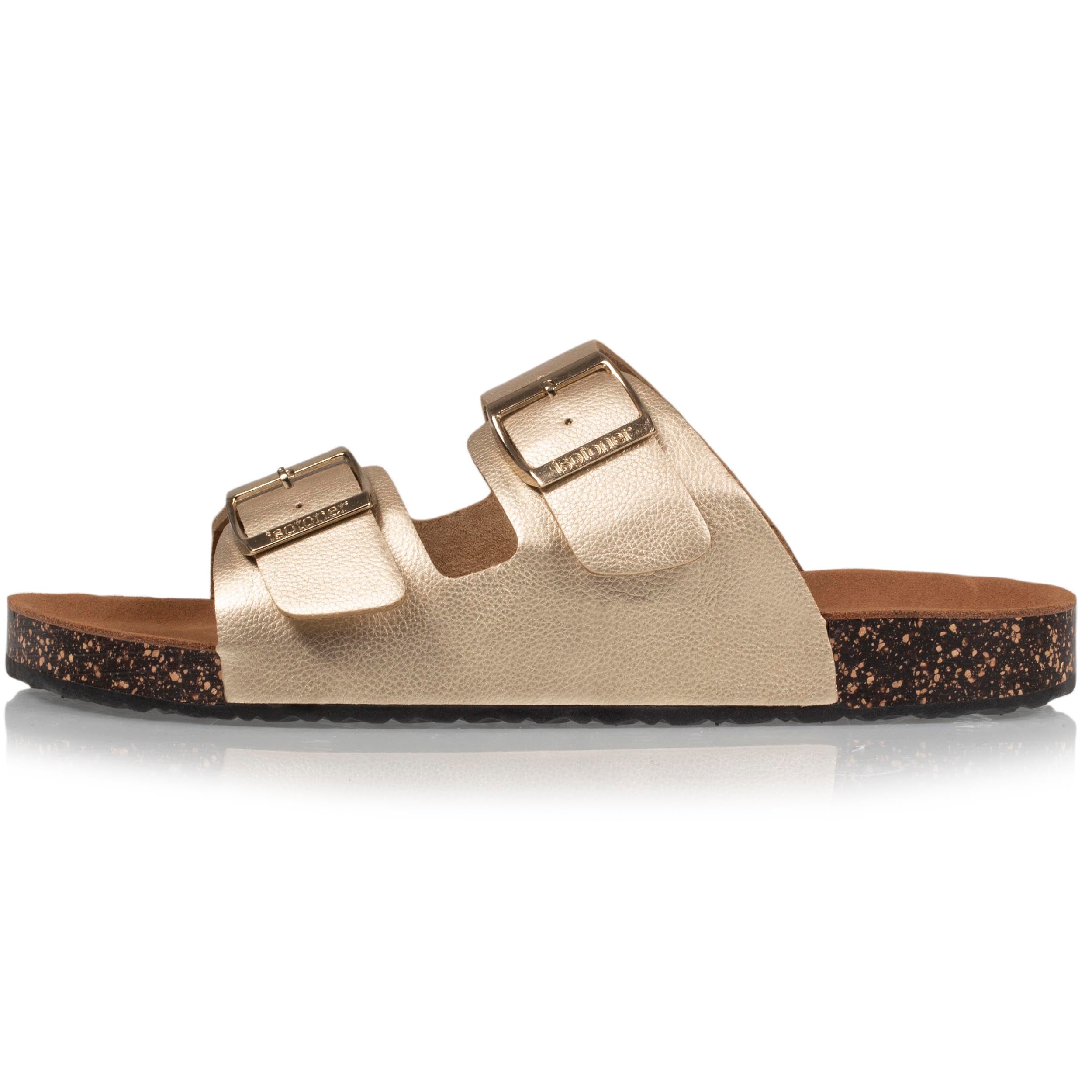 isotoner-mules-sandales-femme-double-bride-dor image 4