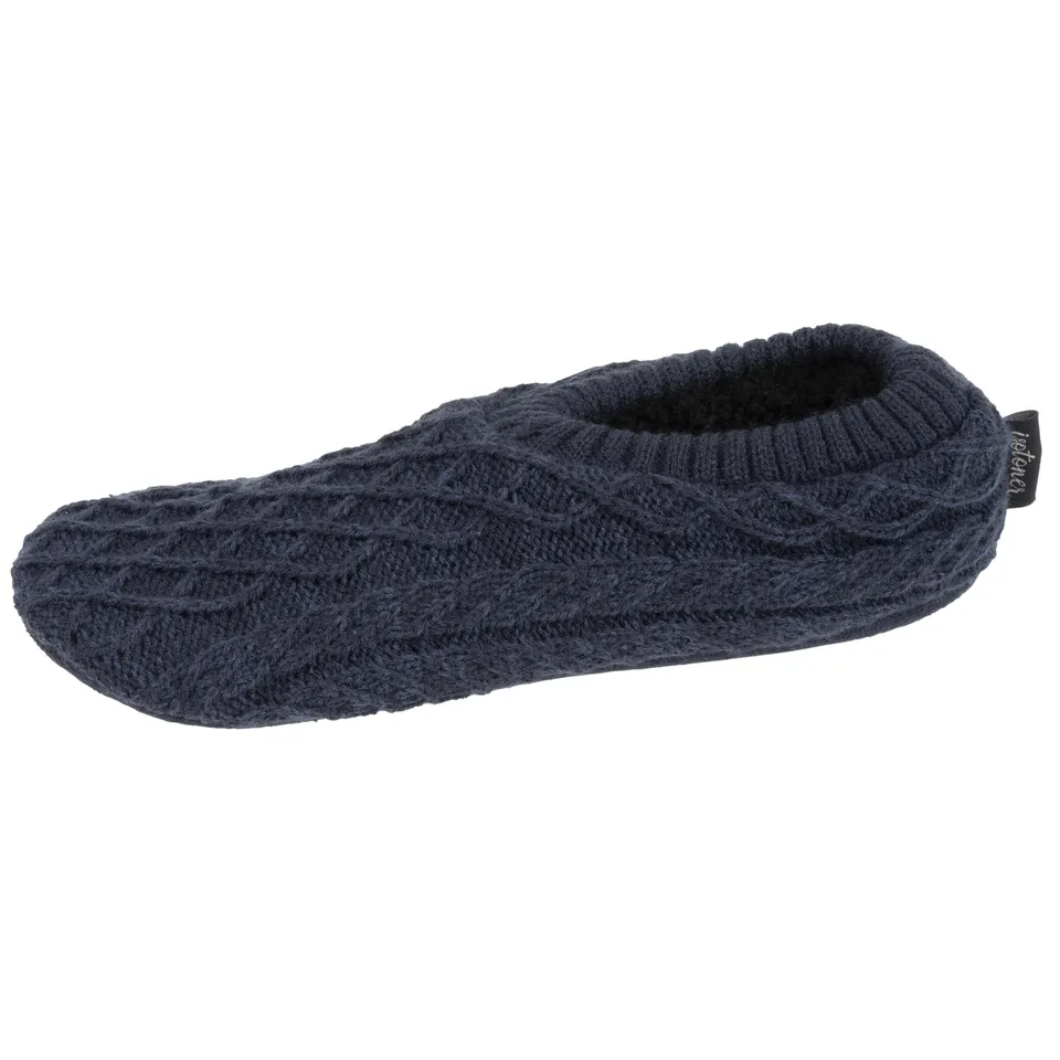 isotoner-chaussettes-chaussons-homme-maille-marine-chin-sherpa image 1