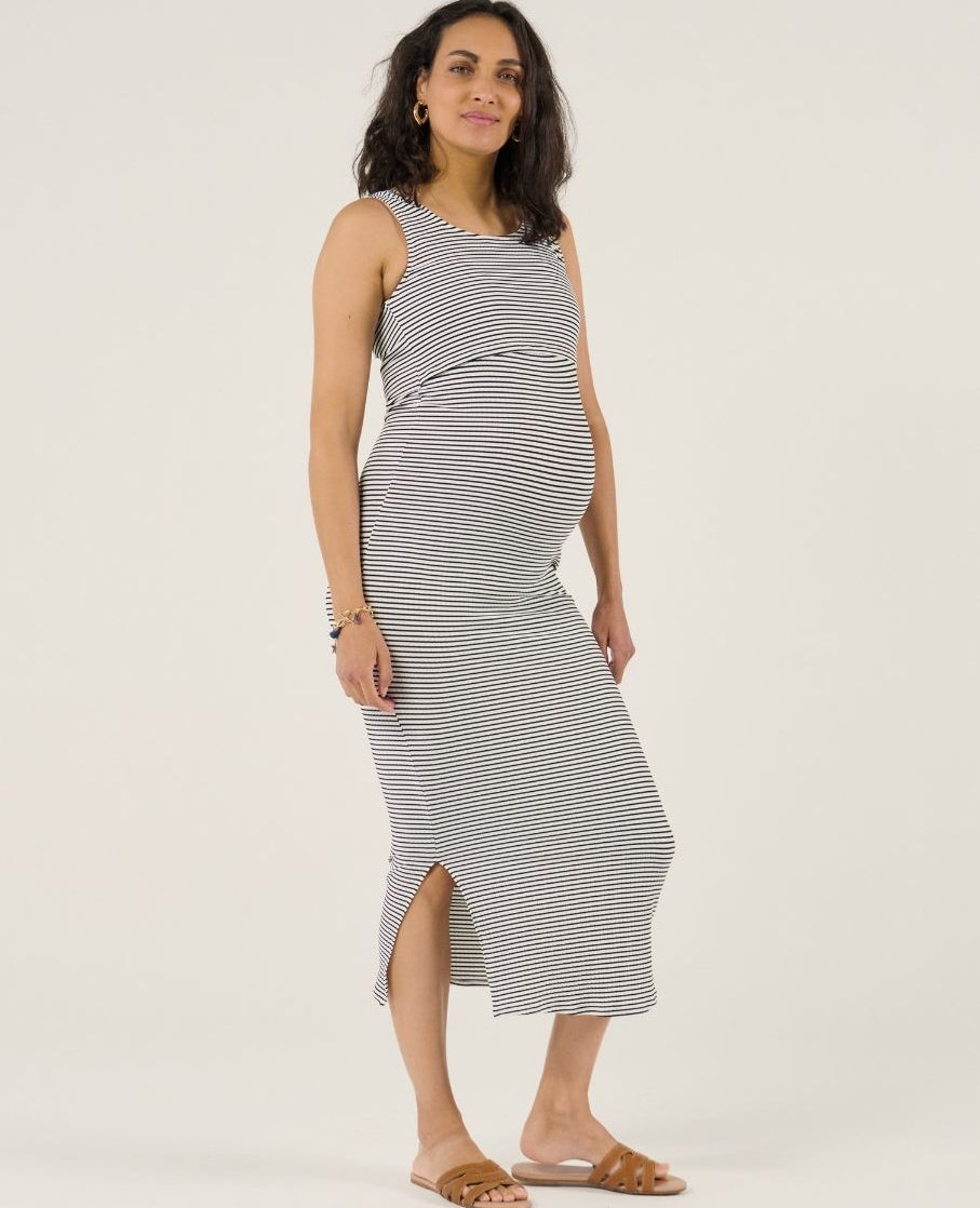 cache-c-ur-robe-beachwear-de-maternit-dinard-blanc-rayures image 2