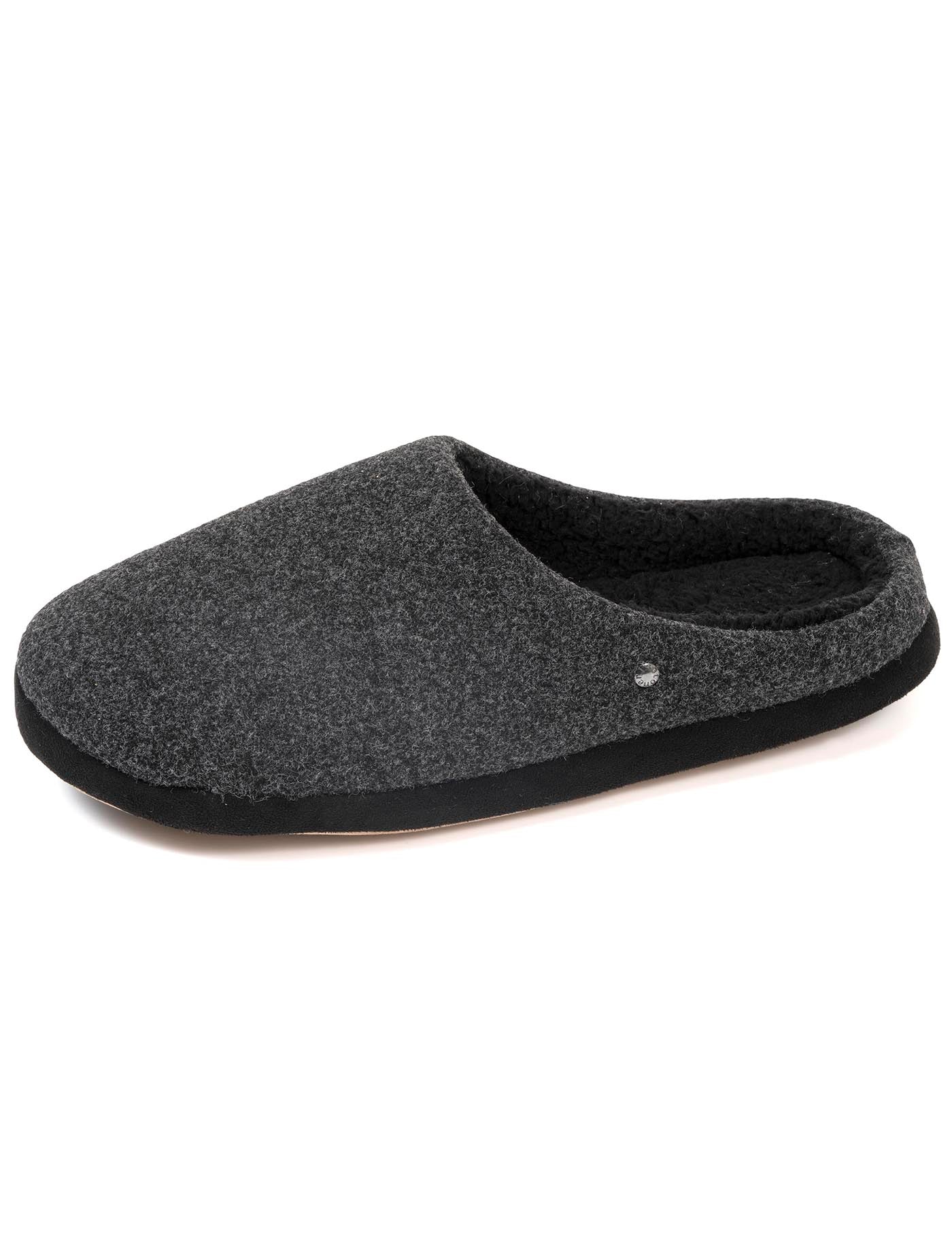 isotoner-chaussons-mules-homme-noir-feutrine-chin-e image 6