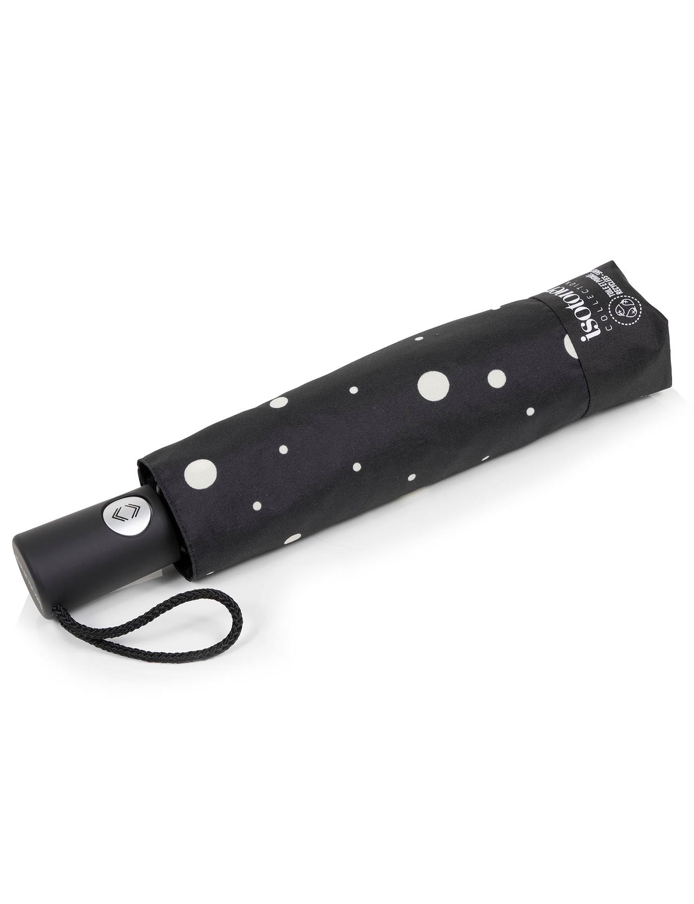 isotoner-parapluie-auto-pois-noir-jaune-ultra-d-perlant image 6